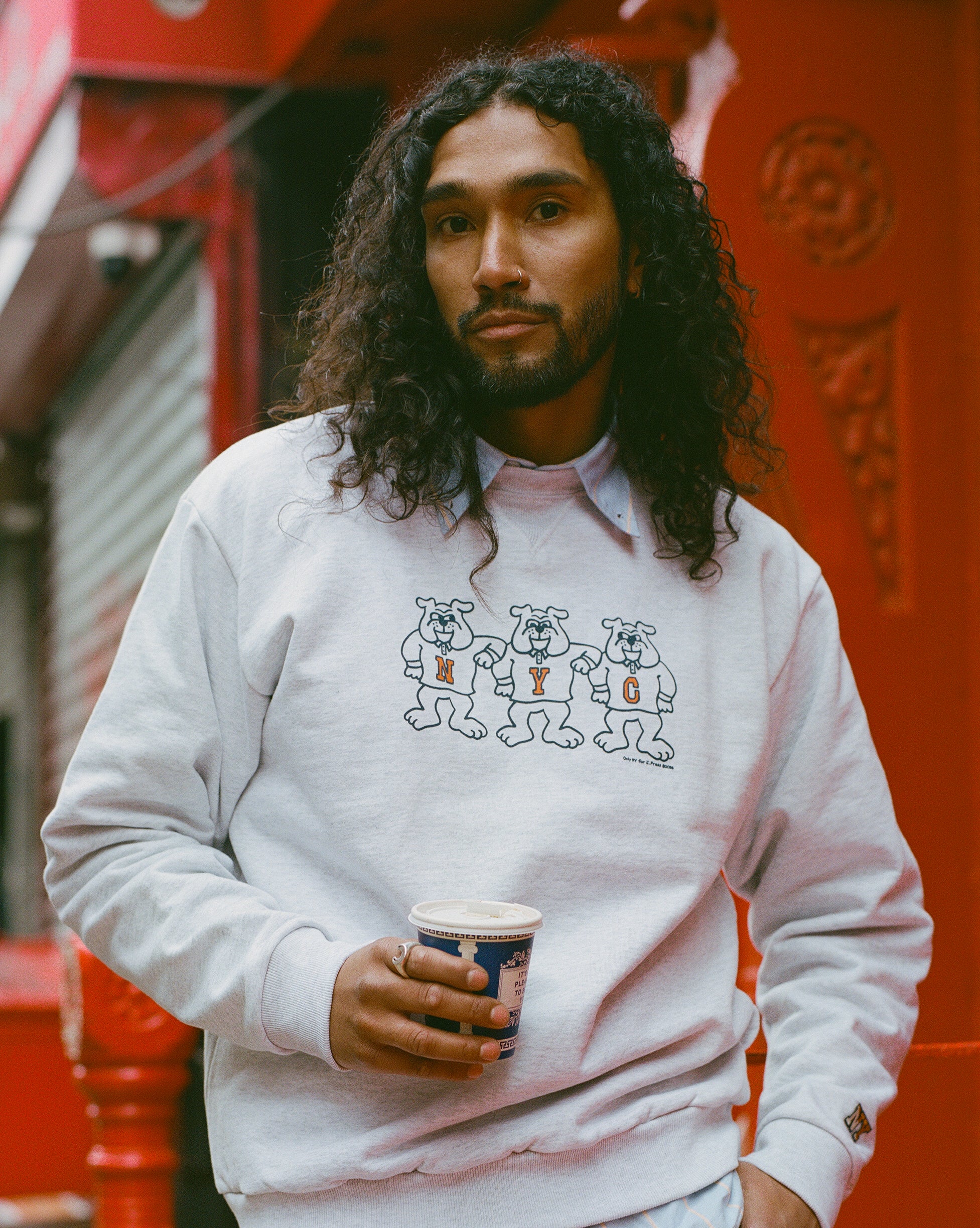 J. Press x Only NY Grey Bulldog Sweatshirt