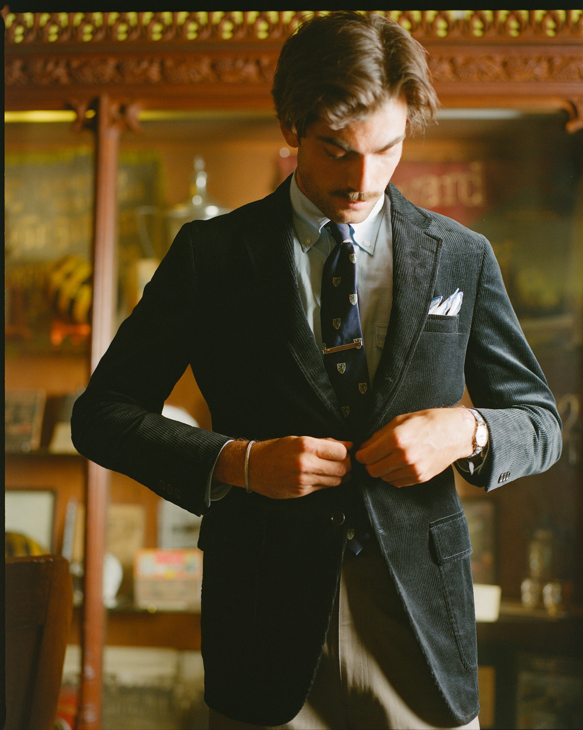 Made-in-USA Navy Cotton Corduroy Sport Coat