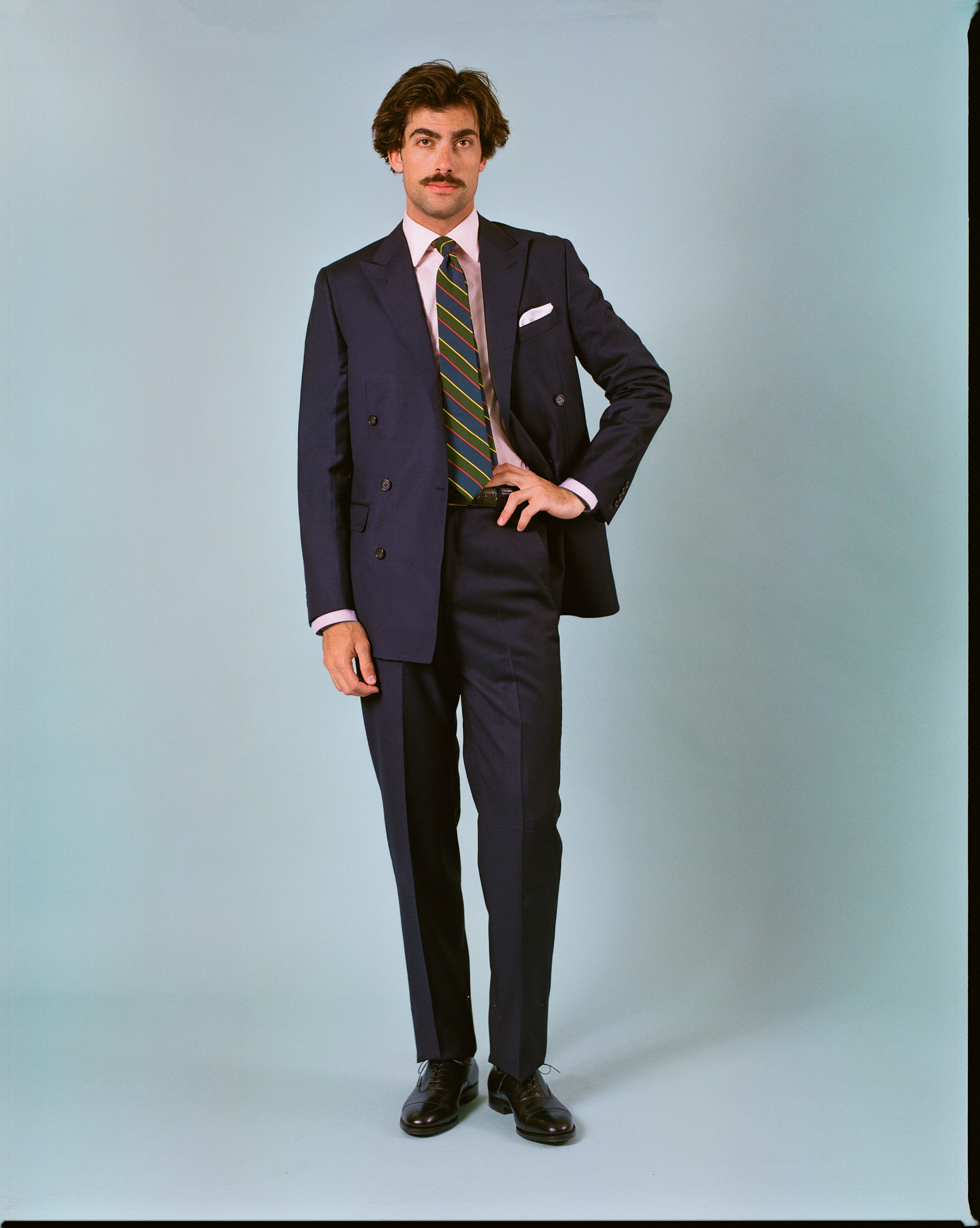 Made-in-USA Navy Double-Breasted Mayfair Model Suit