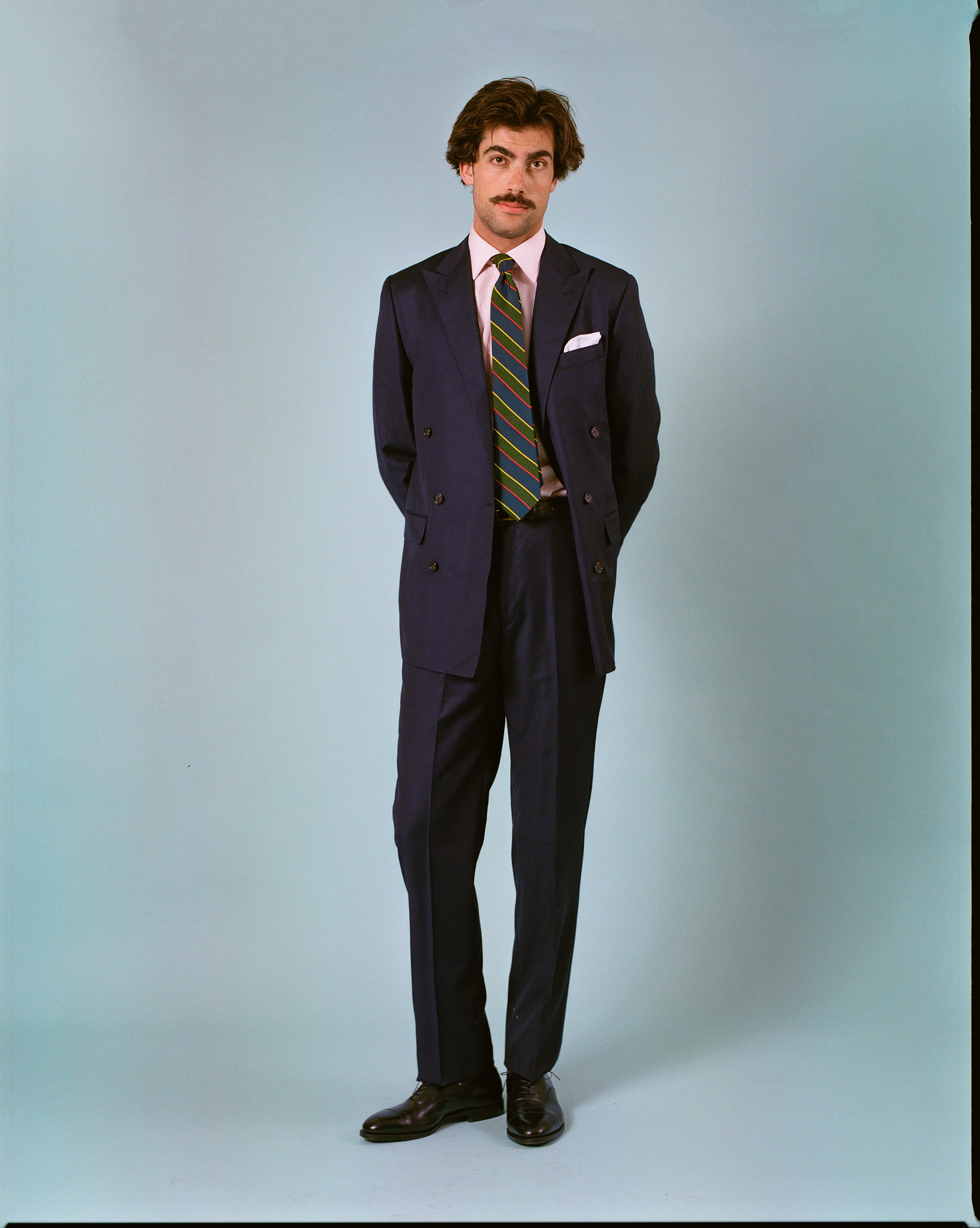 Made-in-USA Navy Double-Breasted Mayfair Model Suit