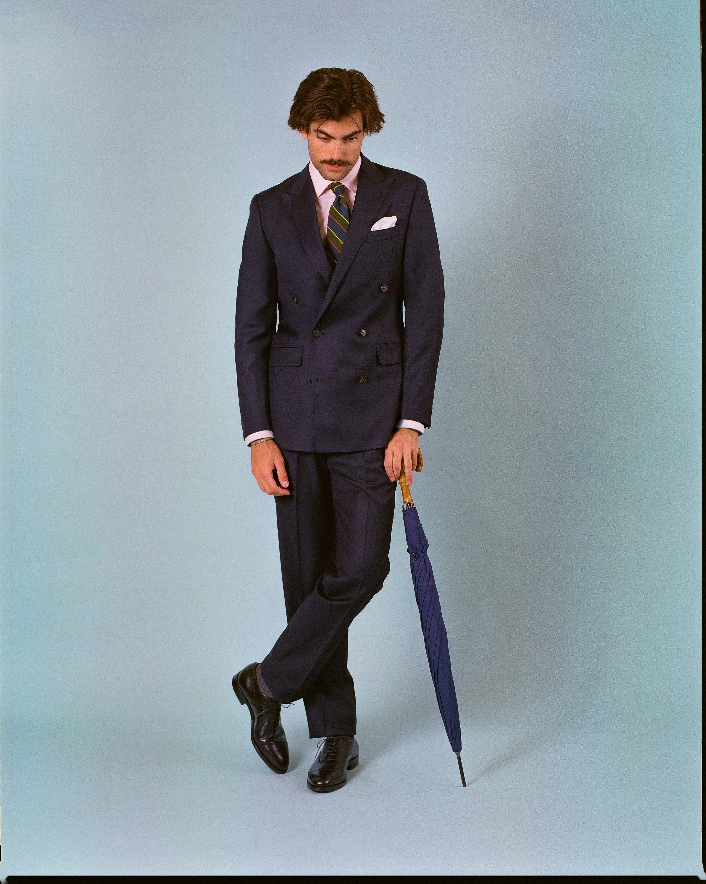 Made-in-USA Navy Double-Breasted Mayfair Model Suit - Custom Make