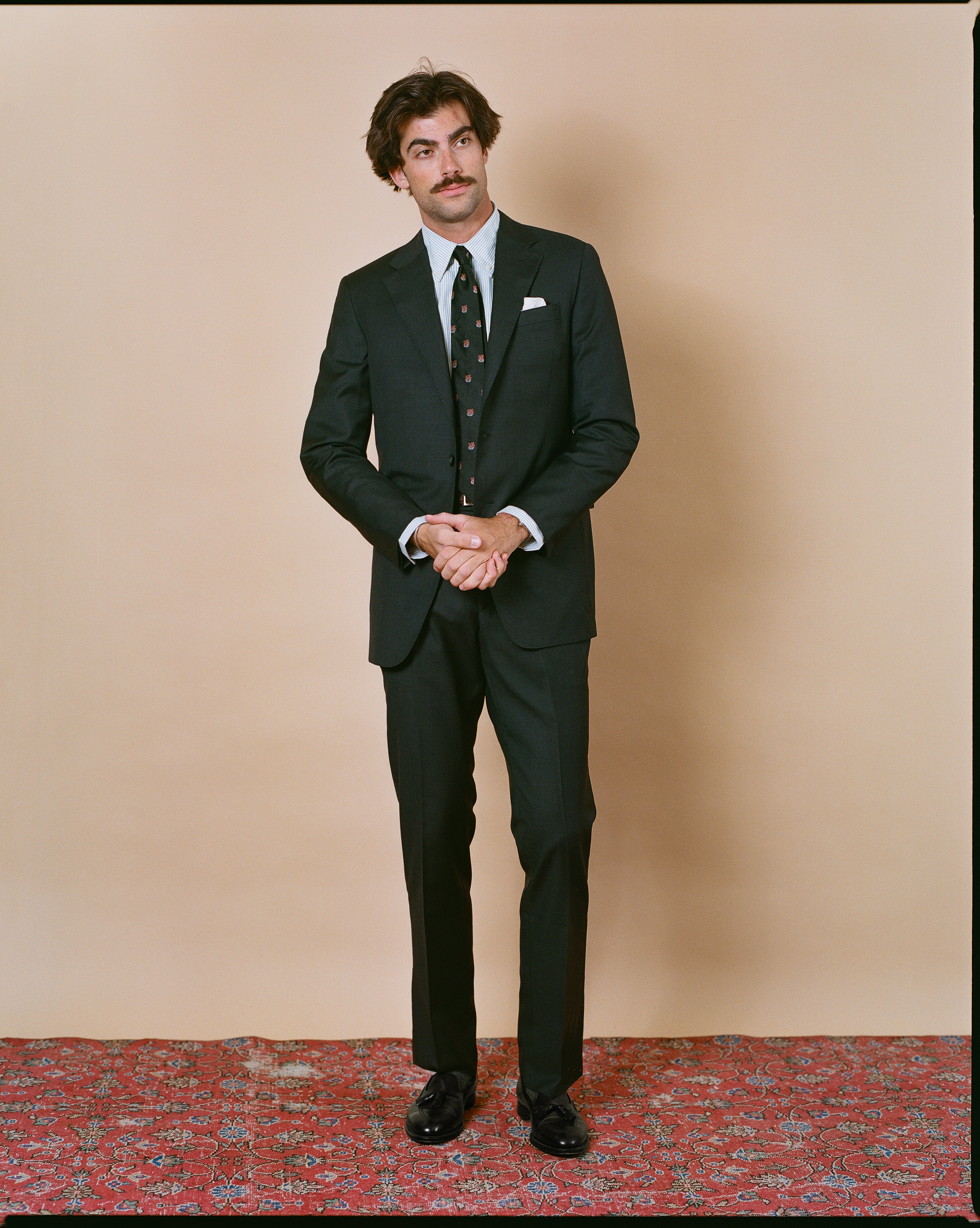 Made-in-USA Charcoal Two-Button Darted Suit - Custom Make
