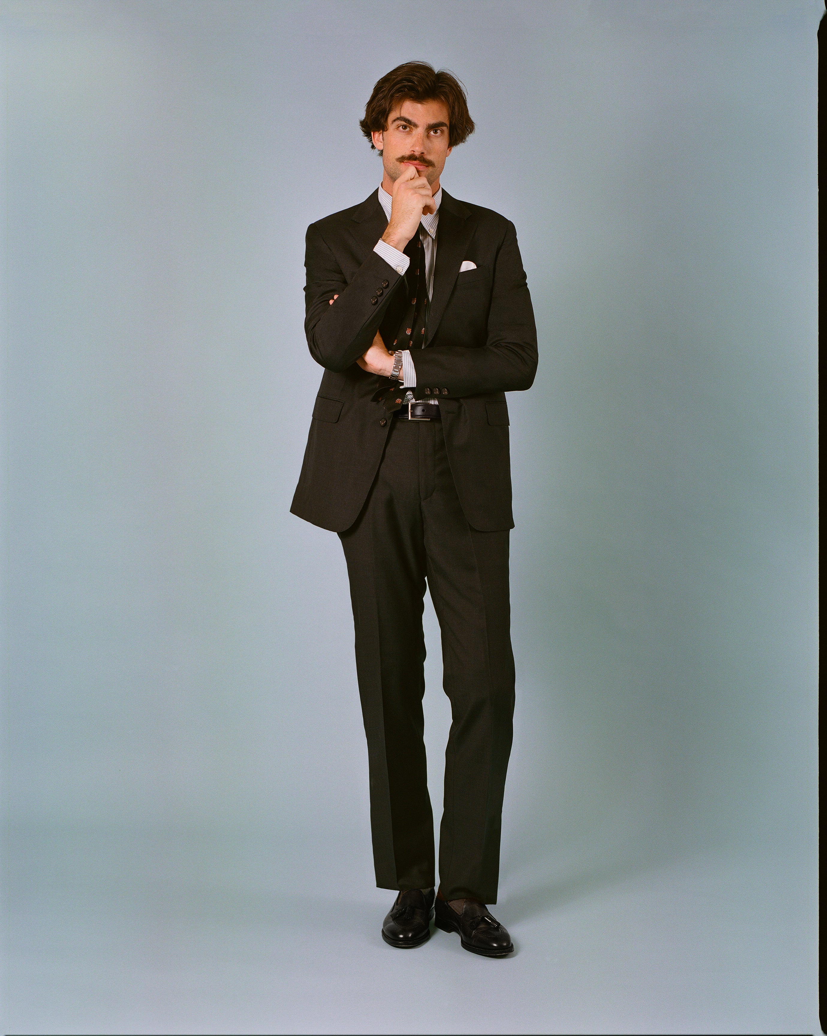 Made-in-USA Charcoal Two-Button Darted Suit - Custom Make
