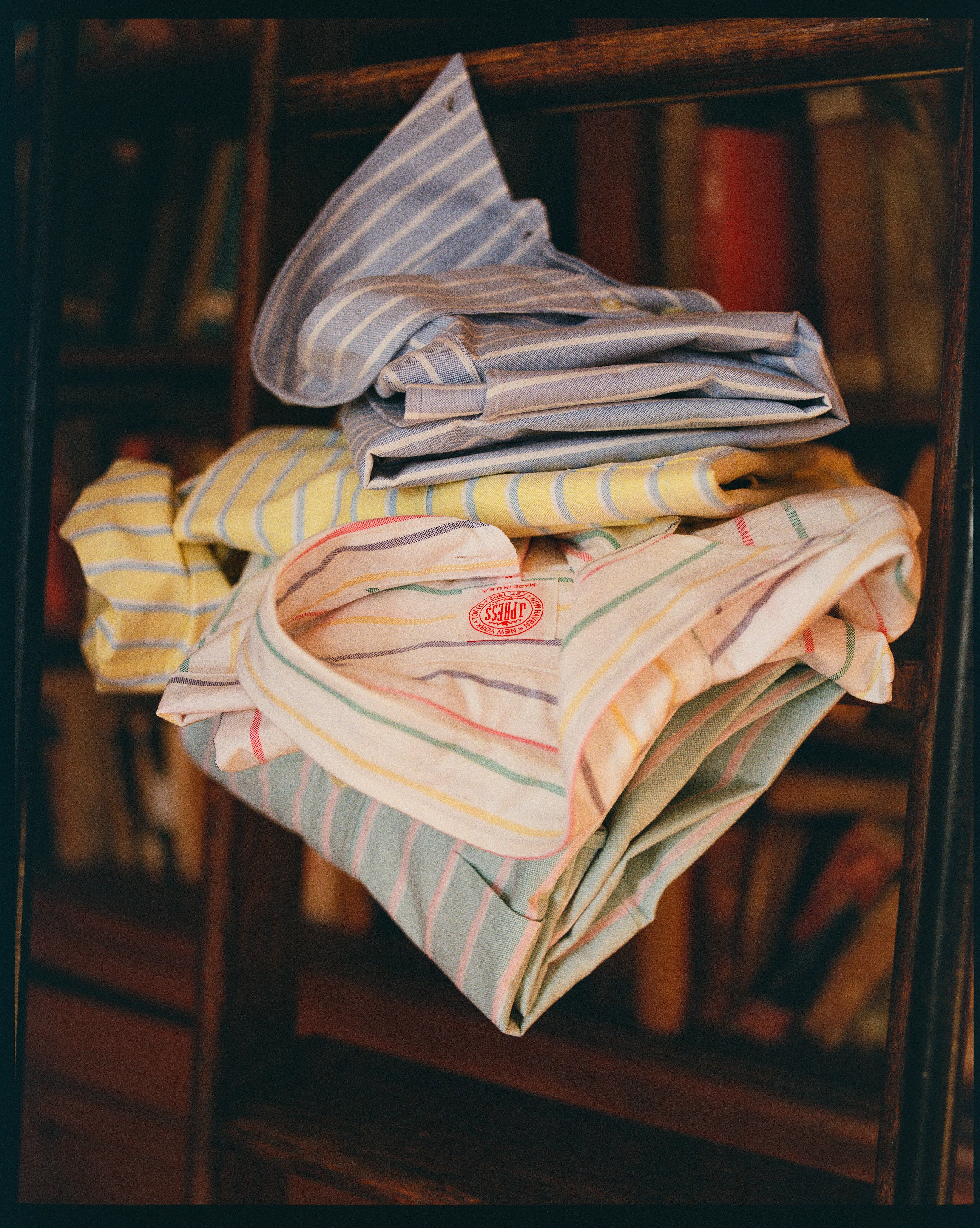 Made-in-USA Blue & White Stripe Oxford Cloth Sport Shirt - Classic Fit