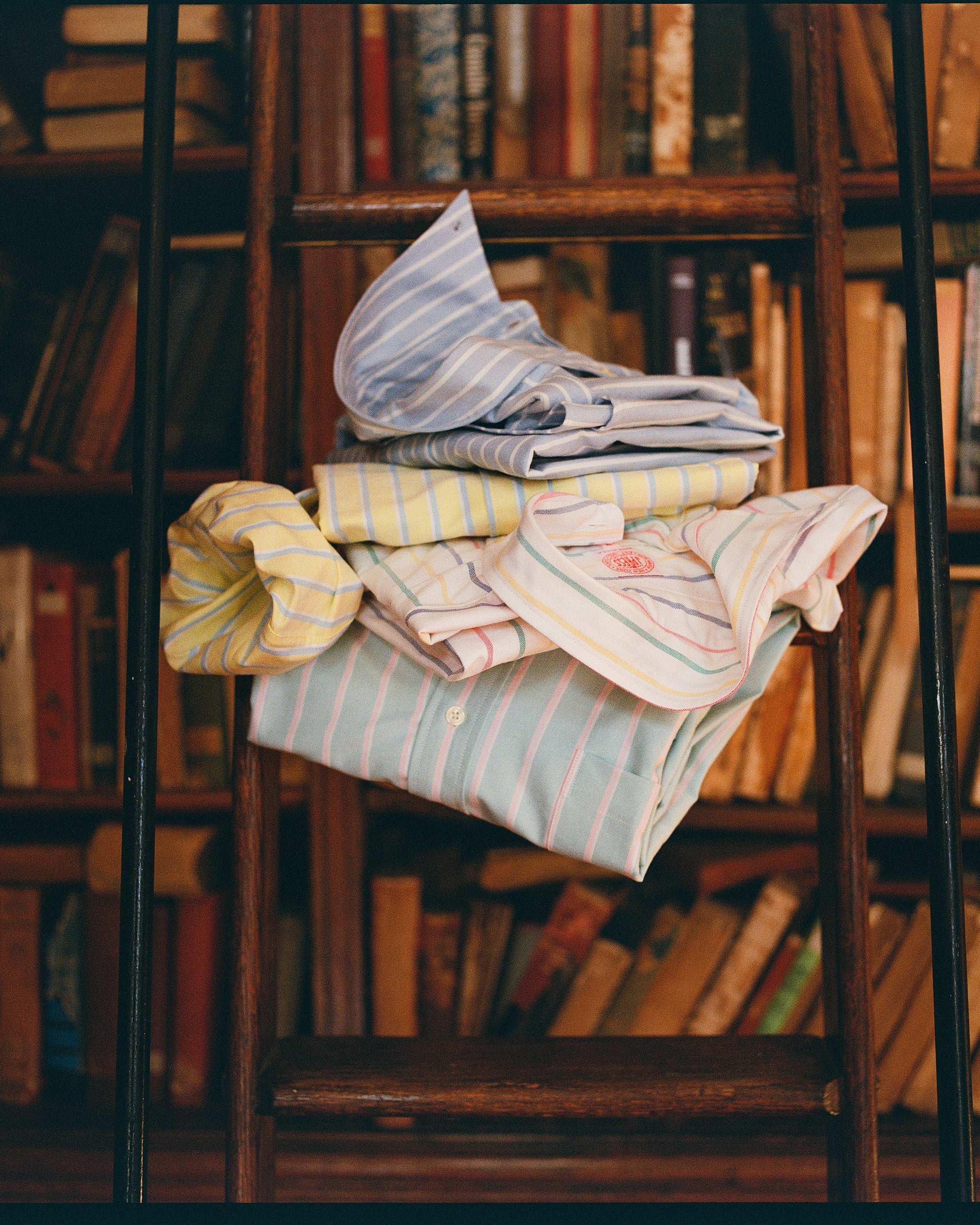 Made-in-USA Teal & Pink Stripe Oxford Cloth Sport Shirt - Classic Fit