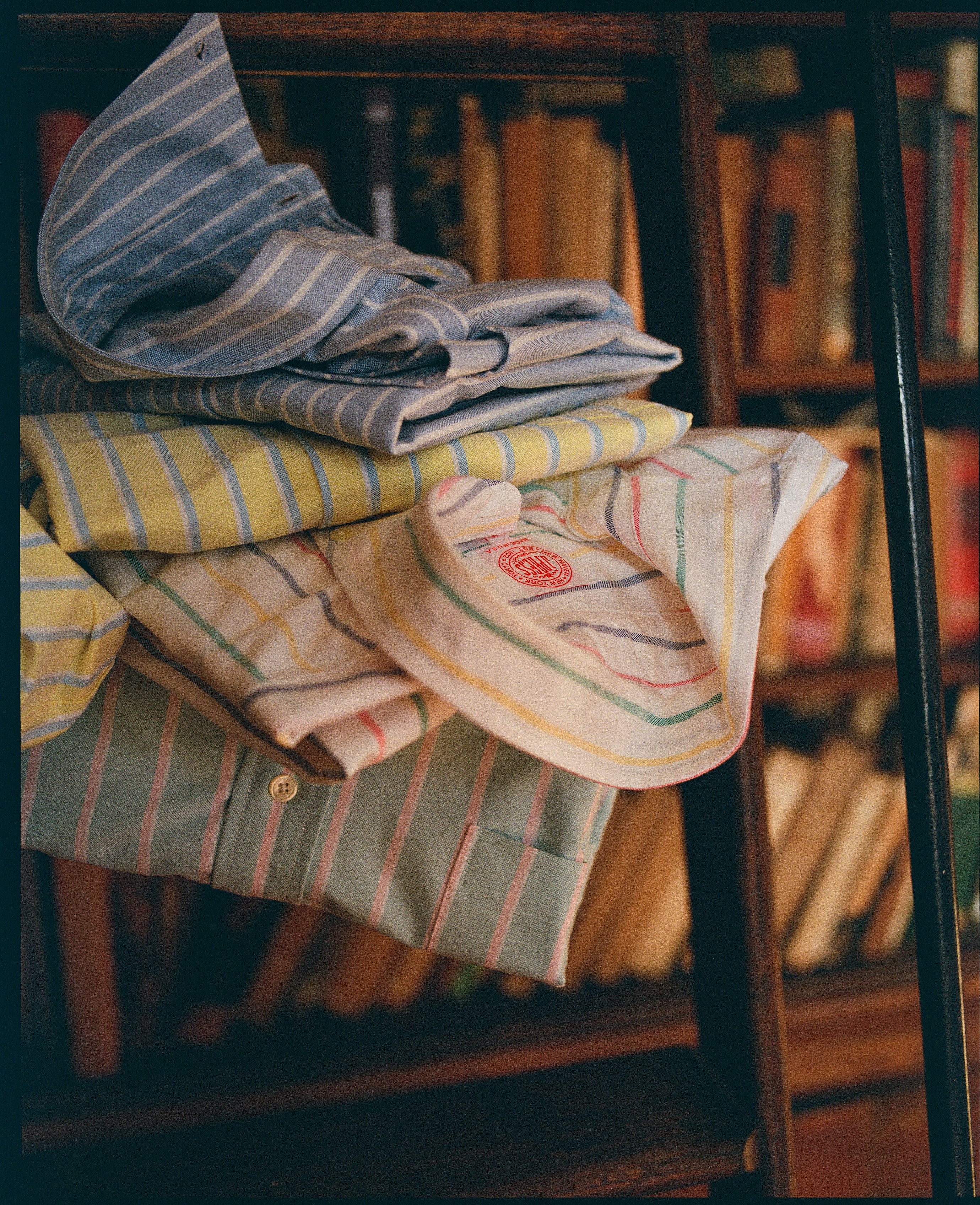 Made-in-USA White with Multi Stripes Oxford Cloth Sport Shirt - Classic Fit
