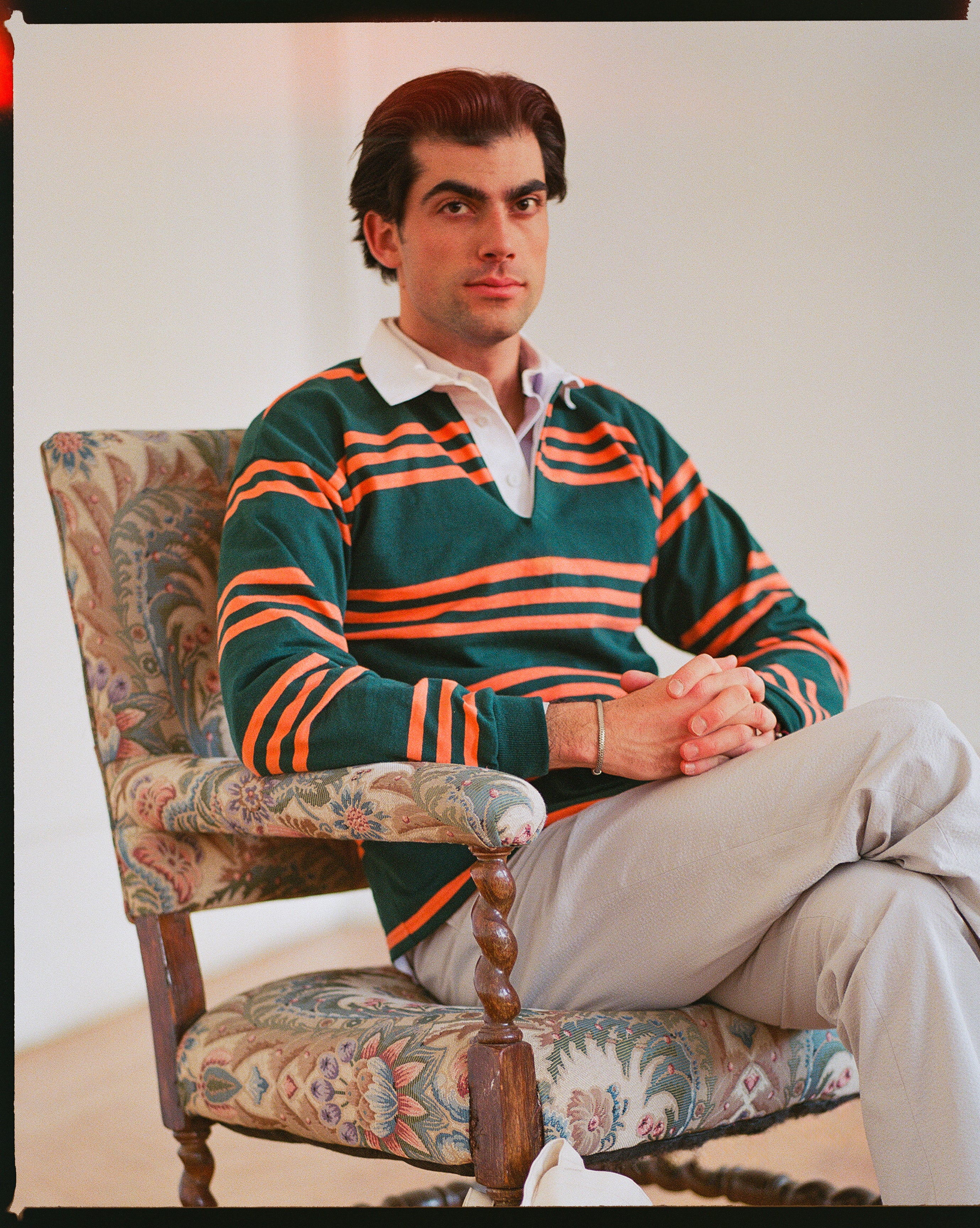 Made-in-USA Green Triple Stripe Cotton Rugby