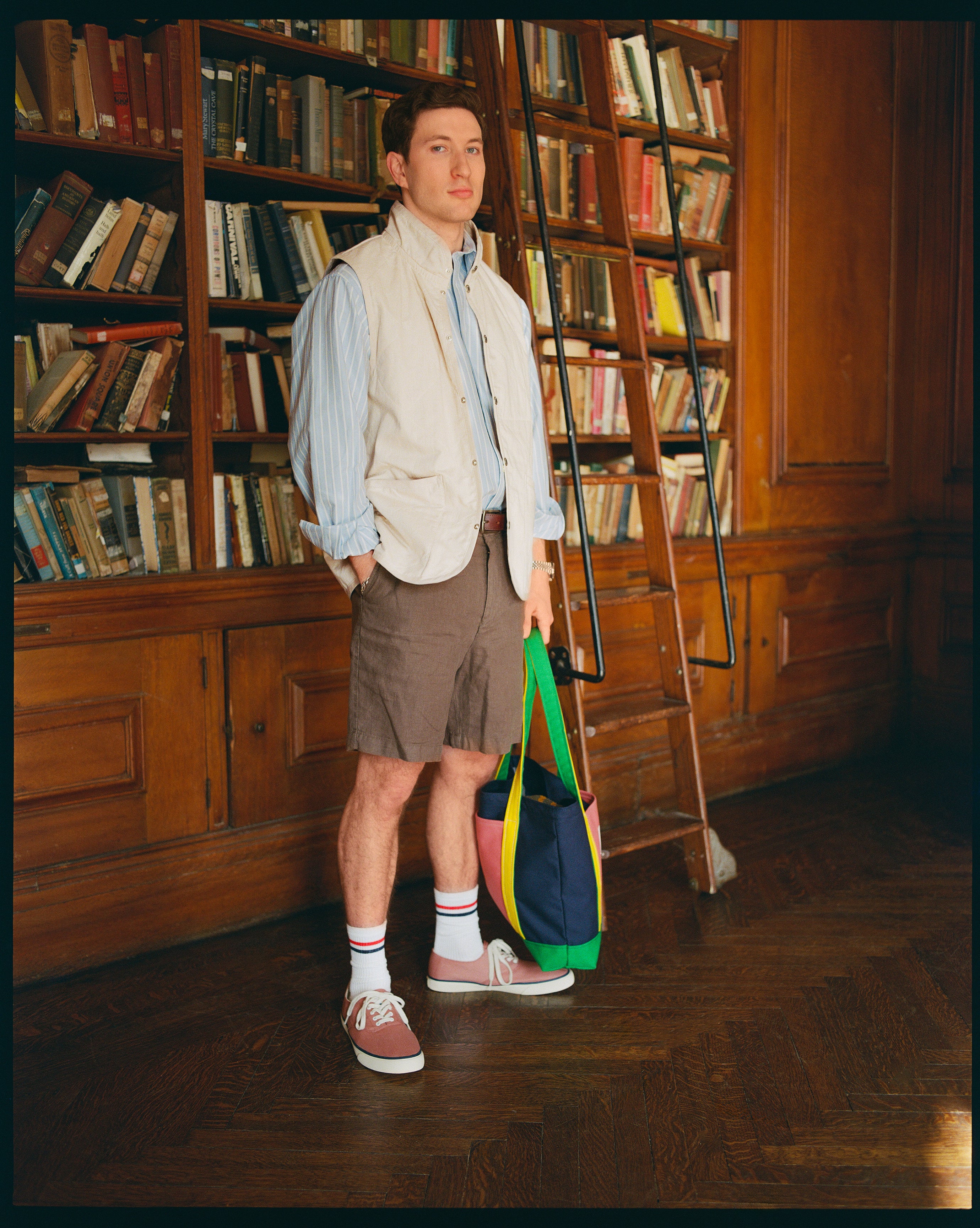 Made-in-England Lavenham Natural Mickfield Linen/Cotton Quilted Gilet