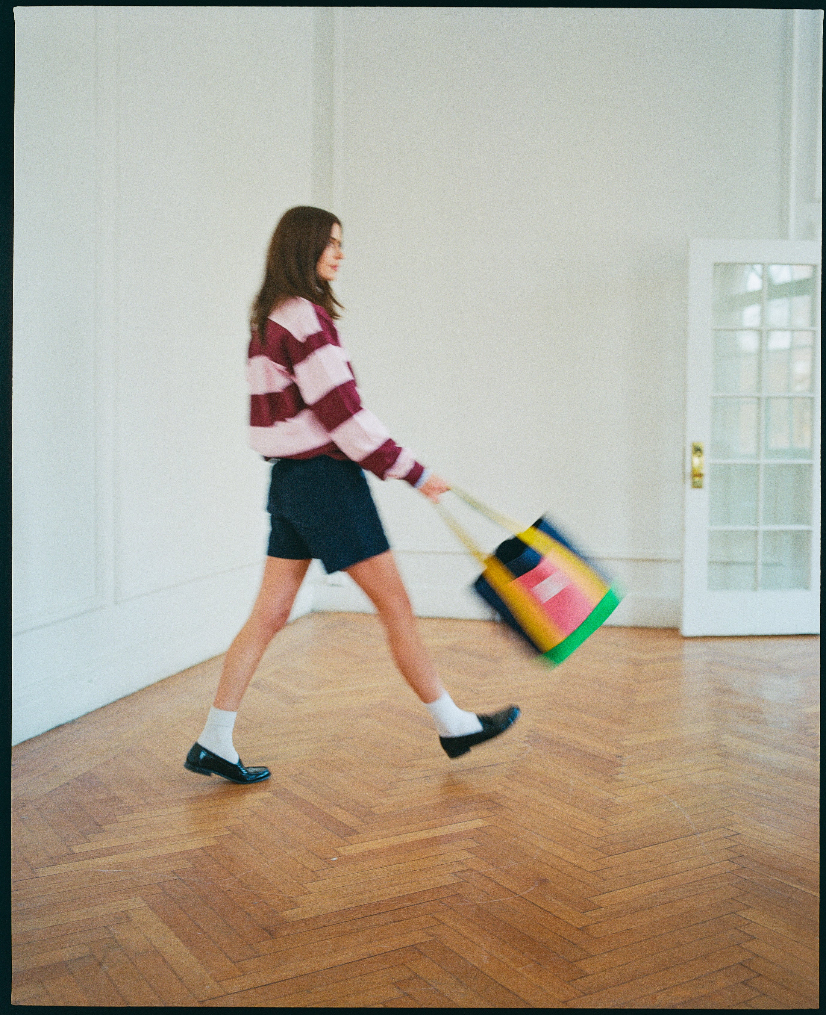 Made-in-USA Color Block Canvas Tote Bag