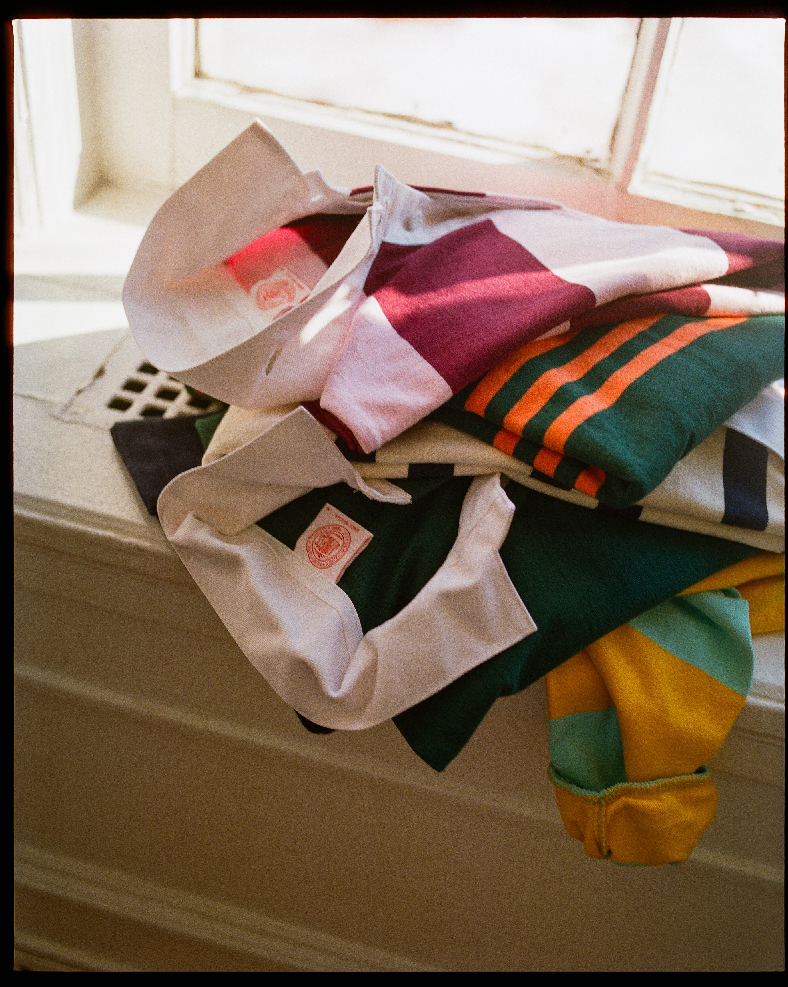 Made-in-USA Green Triple Stripe Cotton Rugby