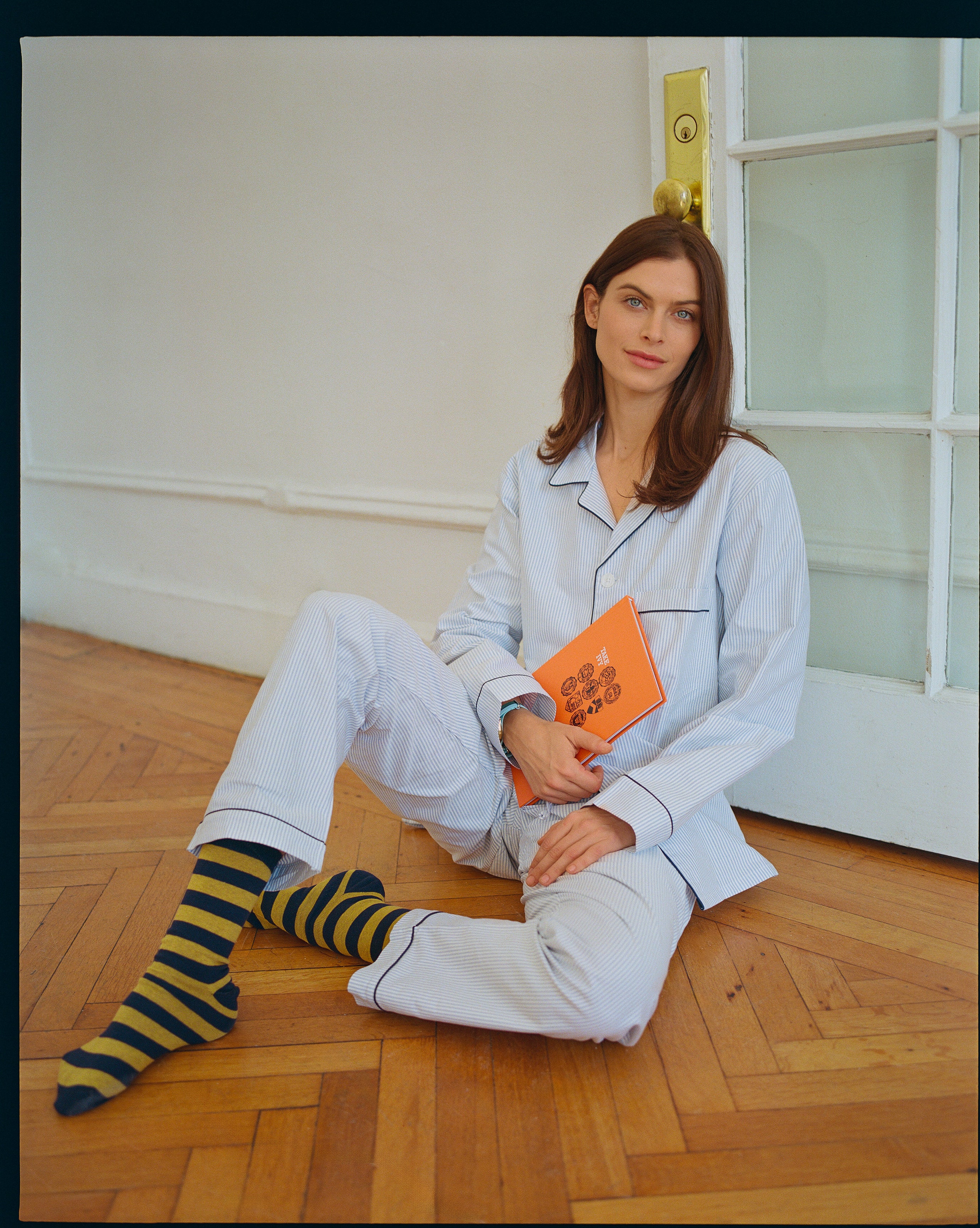 Made-in-Canada Blue University Stripe Cotton Oxford Cloth Pajamas