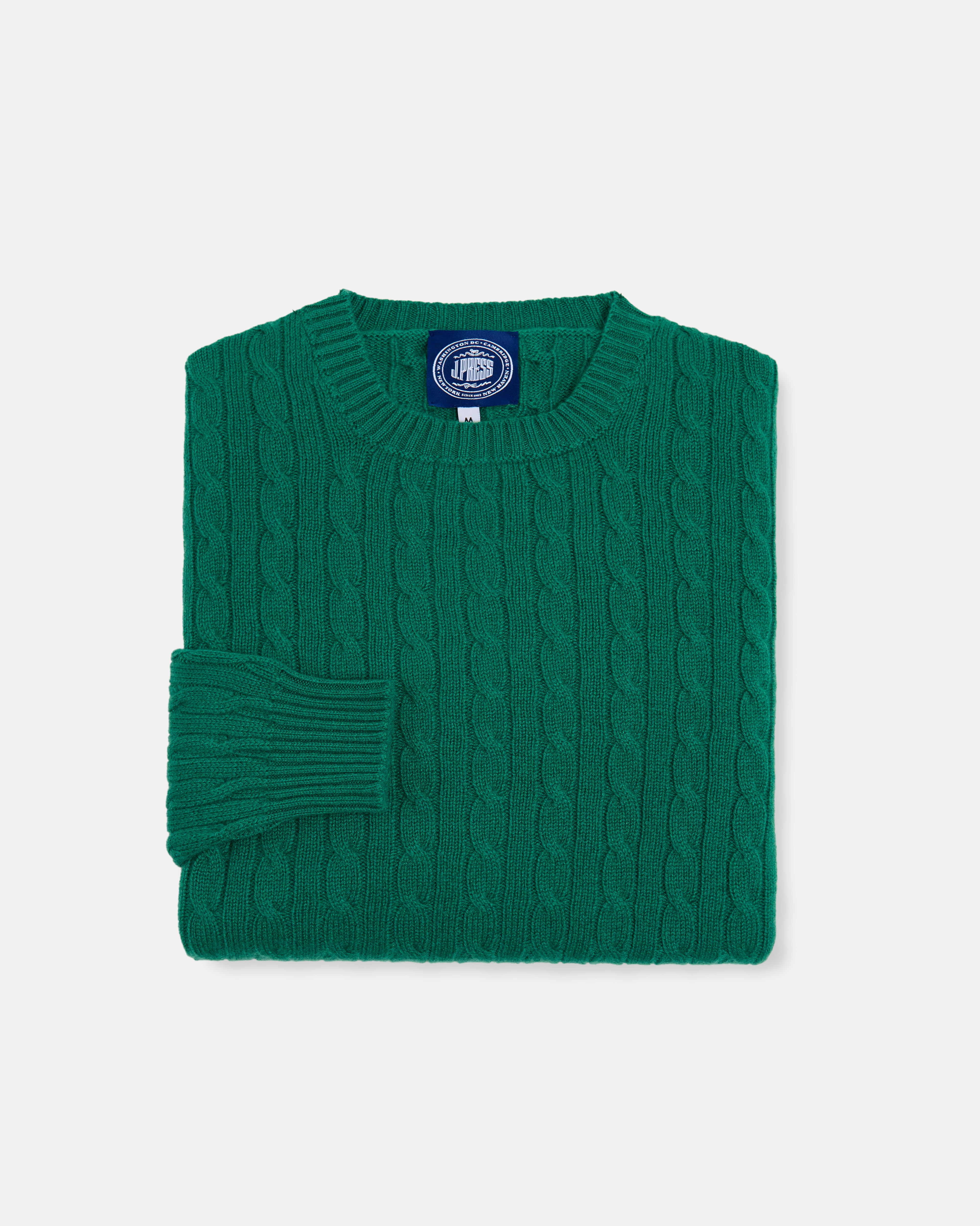 Scottish Cashmere Cable Knit Sweater - Kelly Green | J. PRESS
