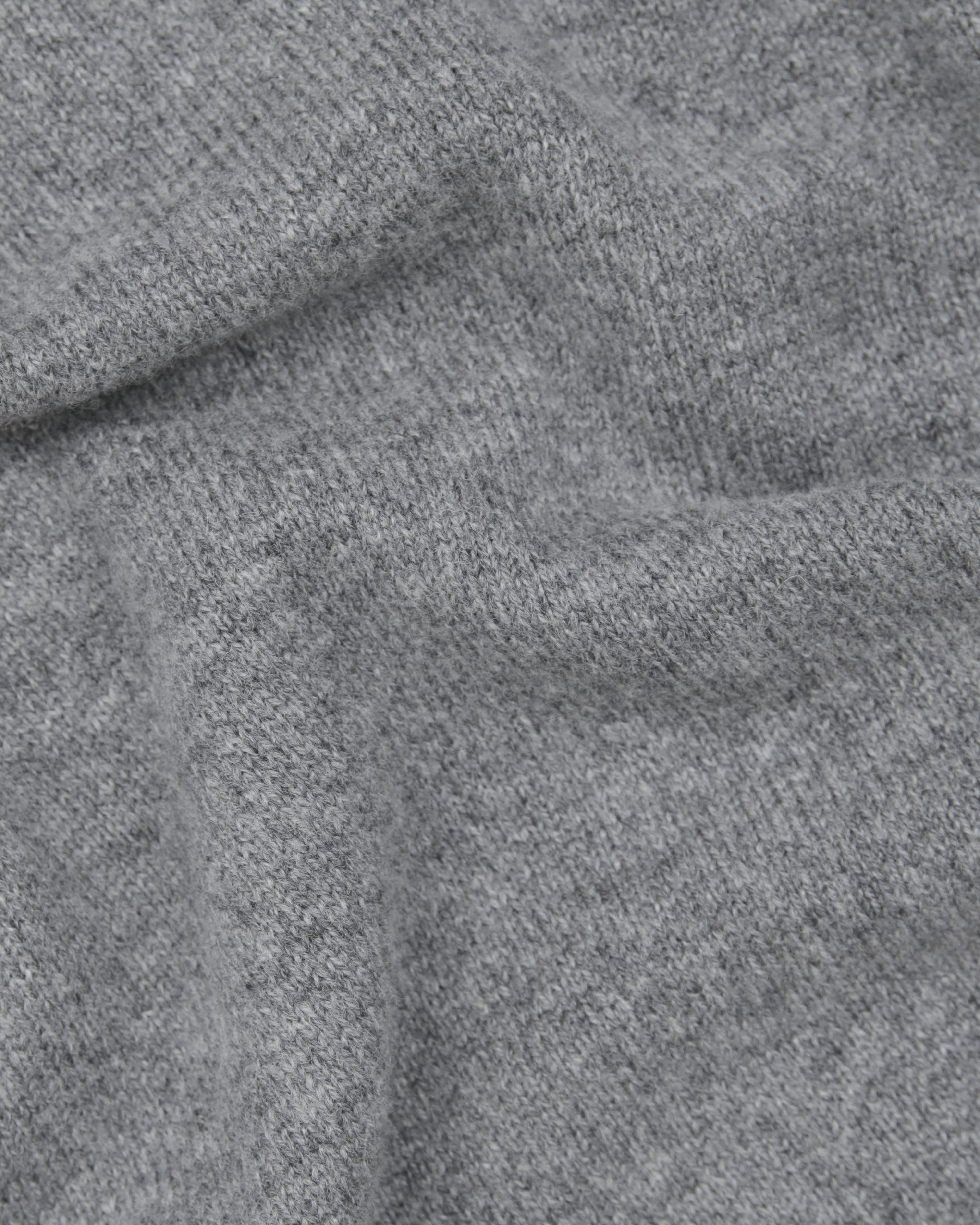 Grey Mix Lambswool V-neck Sweater