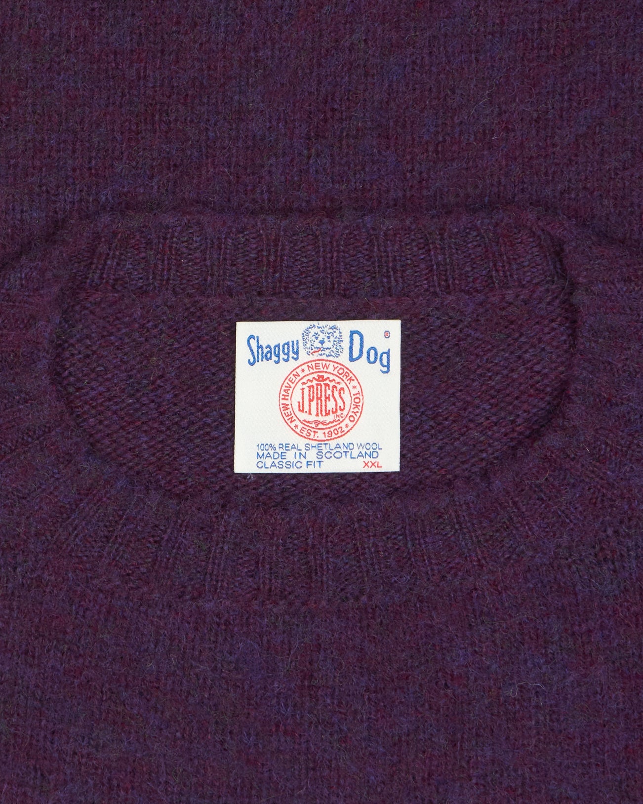 Made-in-Scotland Purple Shaggy Dog Sweater - Classic Fit