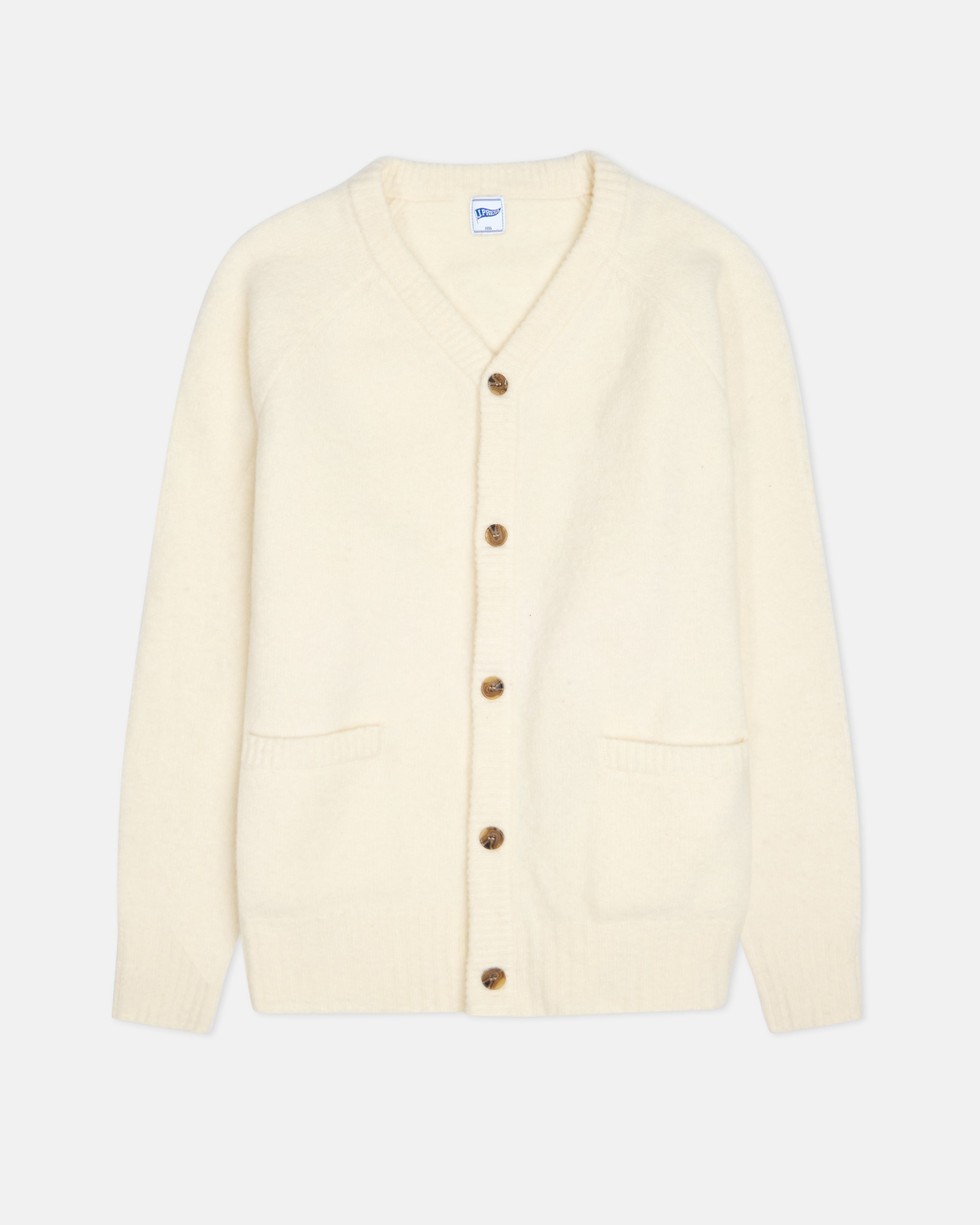 Cream Cardigan Sweater - Trim Fit