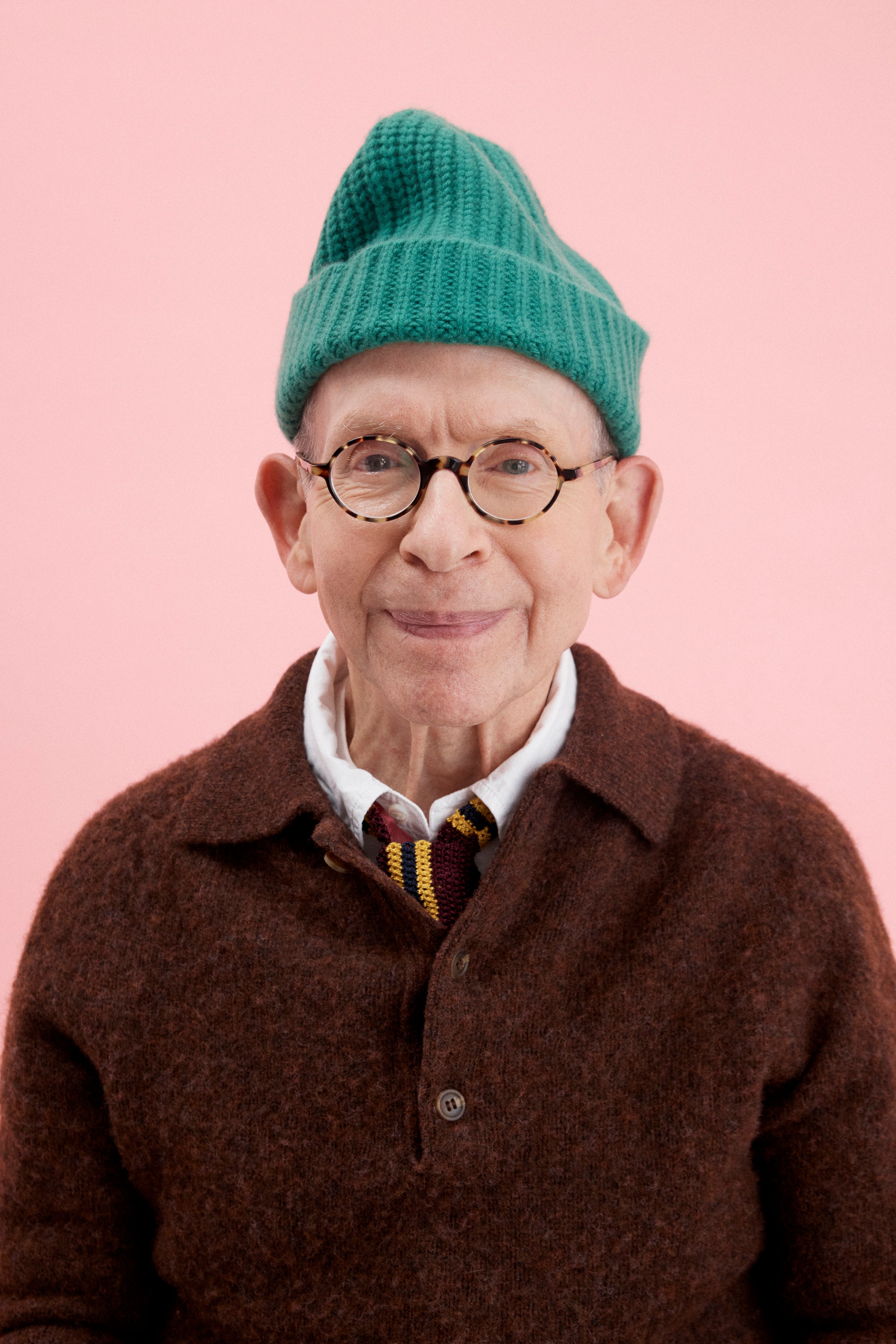 Made-in-Scotland Dark Brown Shaggy Dog Polo Sweater - Trim Fit