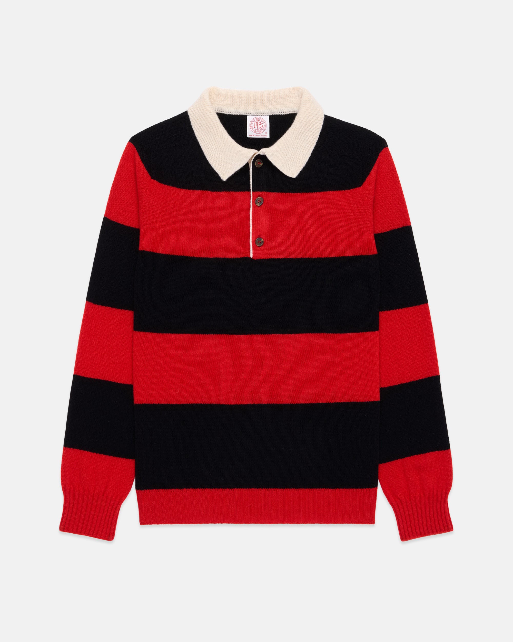 Made-in-Scotland Red & Black Rugby Sweater