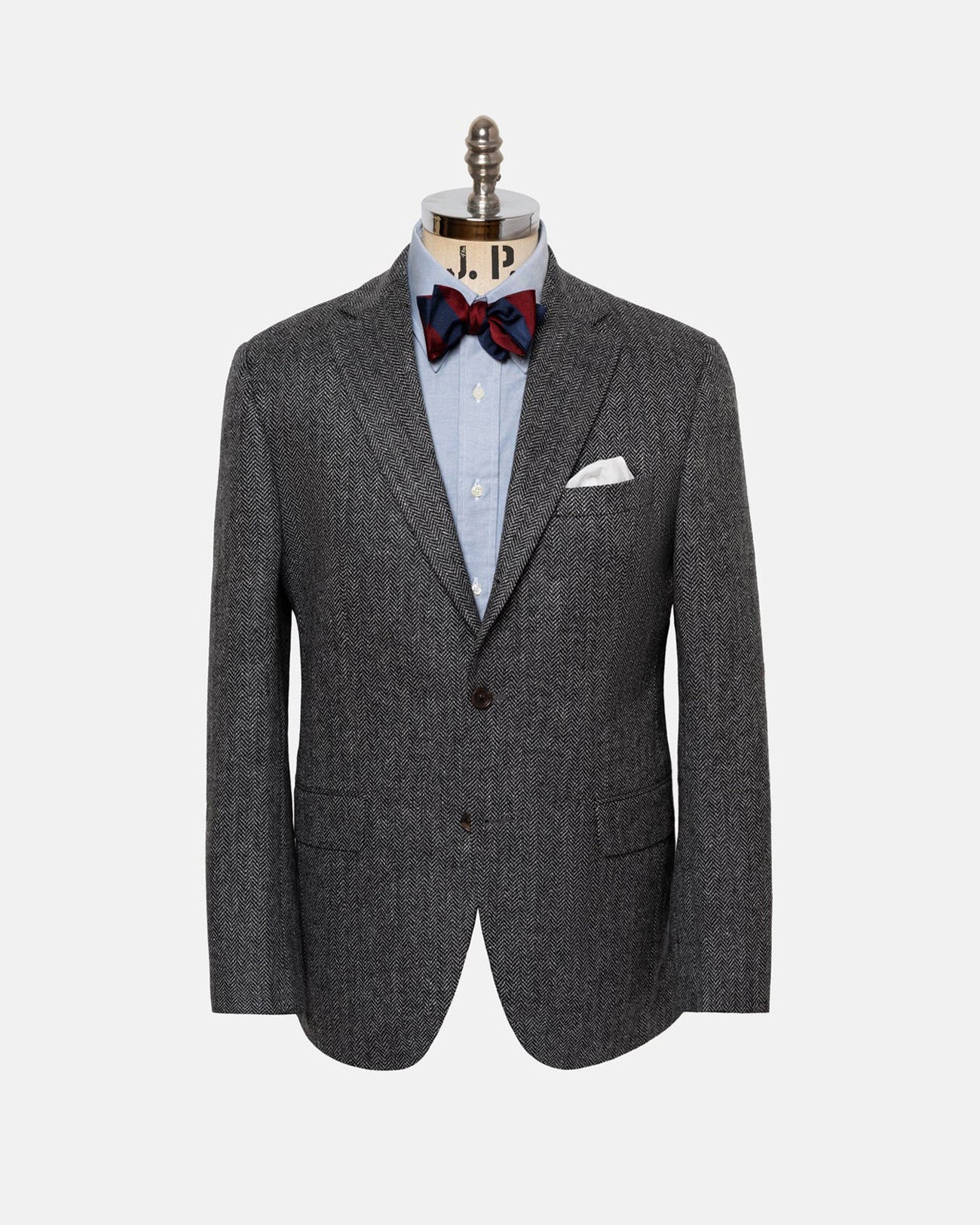Made-in-Canada Light Grey Herringbone Pure Cashmere Sport Coat
