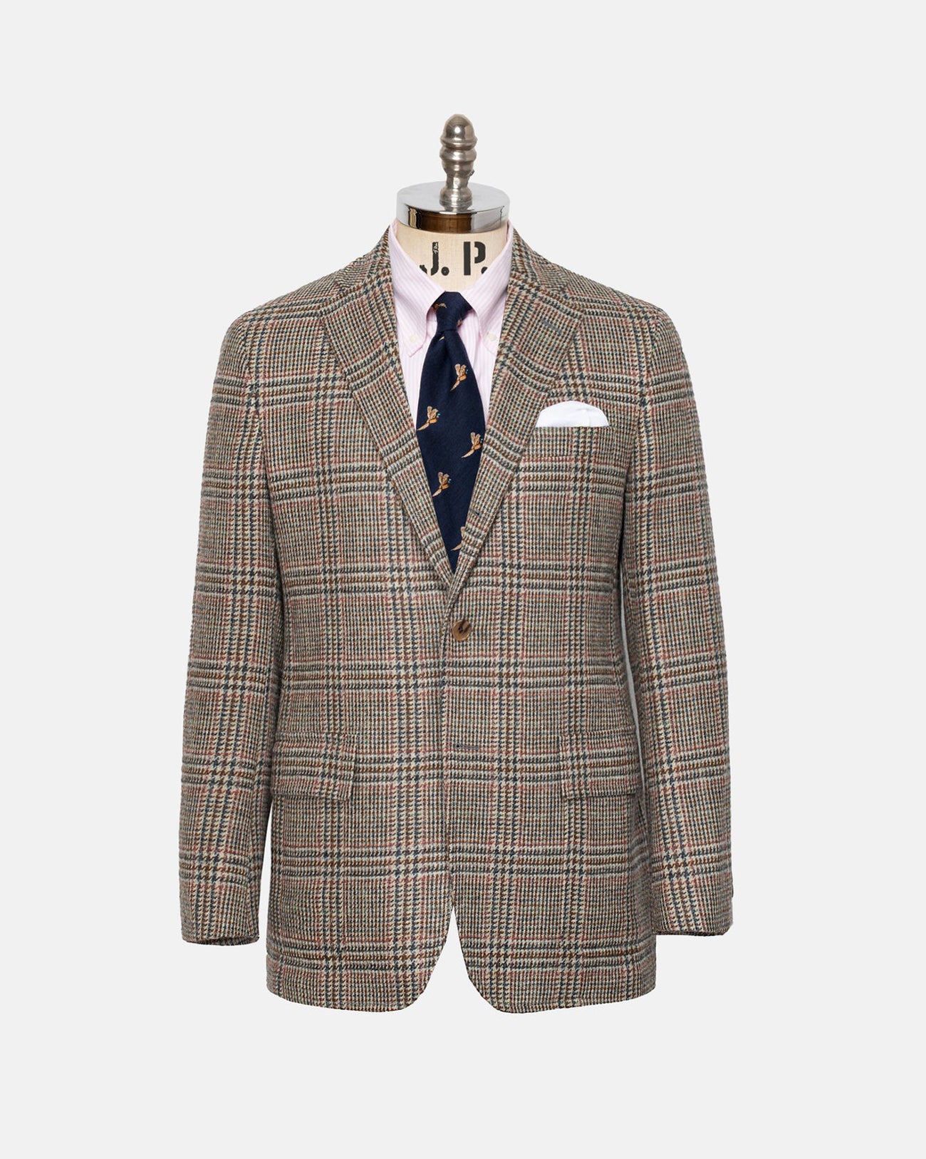 Made-in-USA Magee Donegal Mist Light Brown Glen Plaid Sport Coat