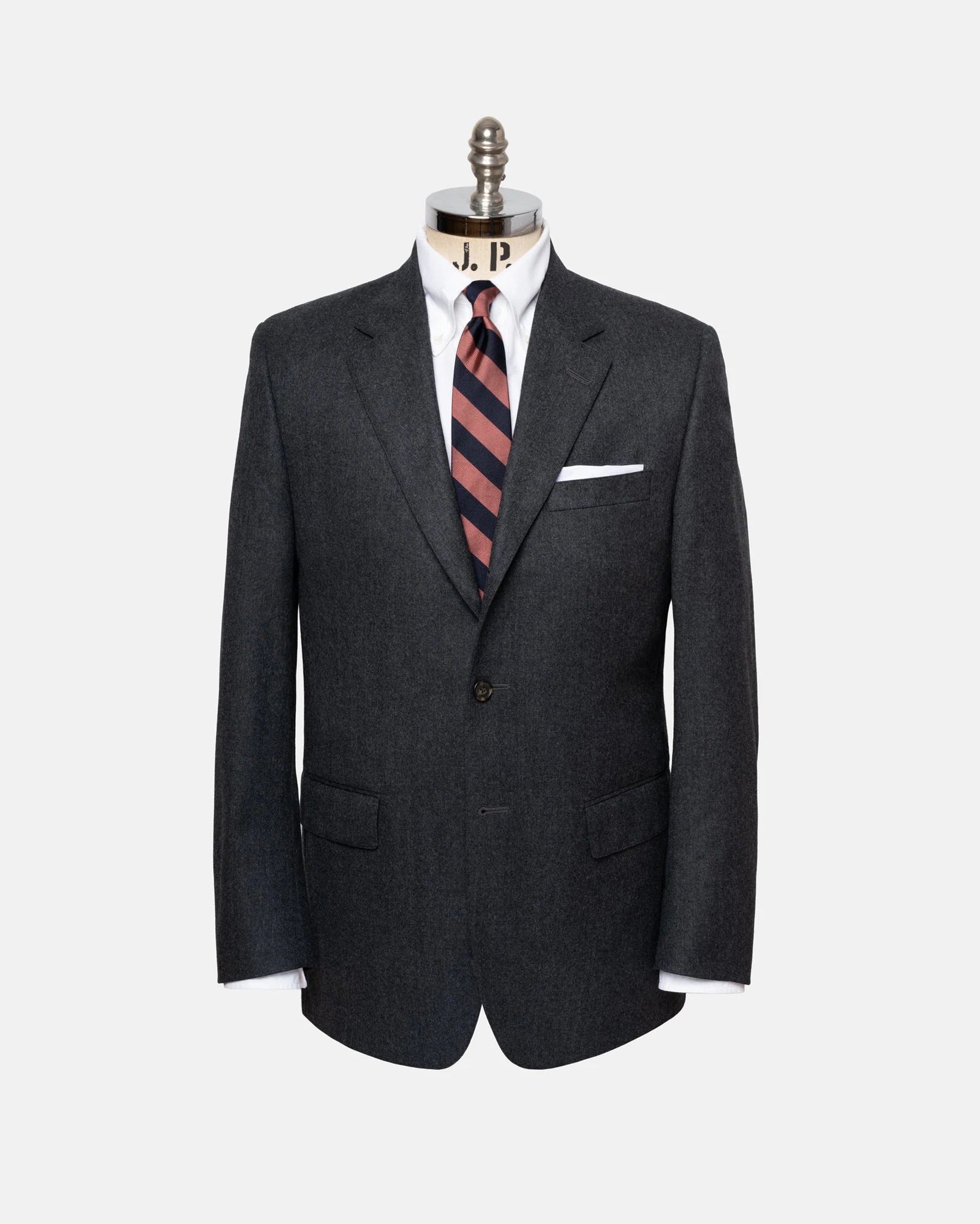 Made-in-Canada Solid Charcoal Wool Flannel Suit