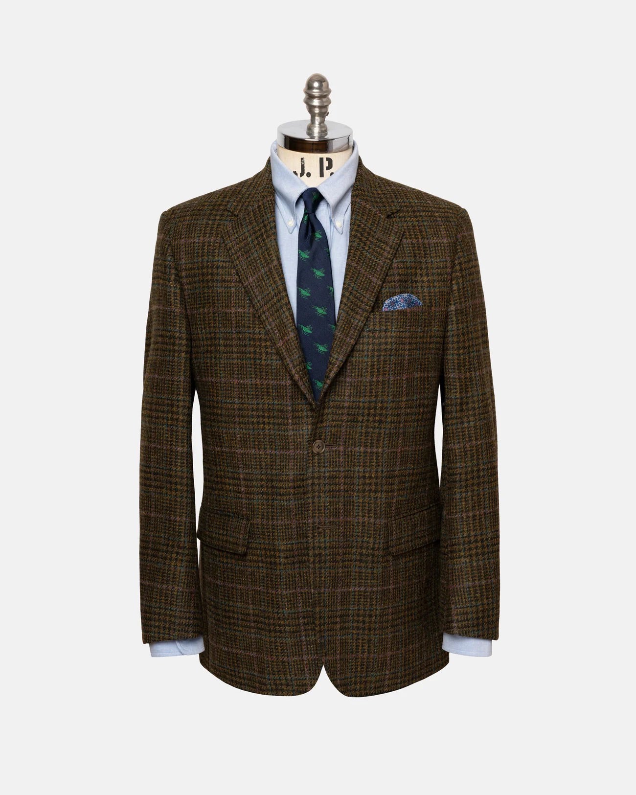 Made-in-Canada Olive Brown Prince of Wales with Windowpane Sport Coat