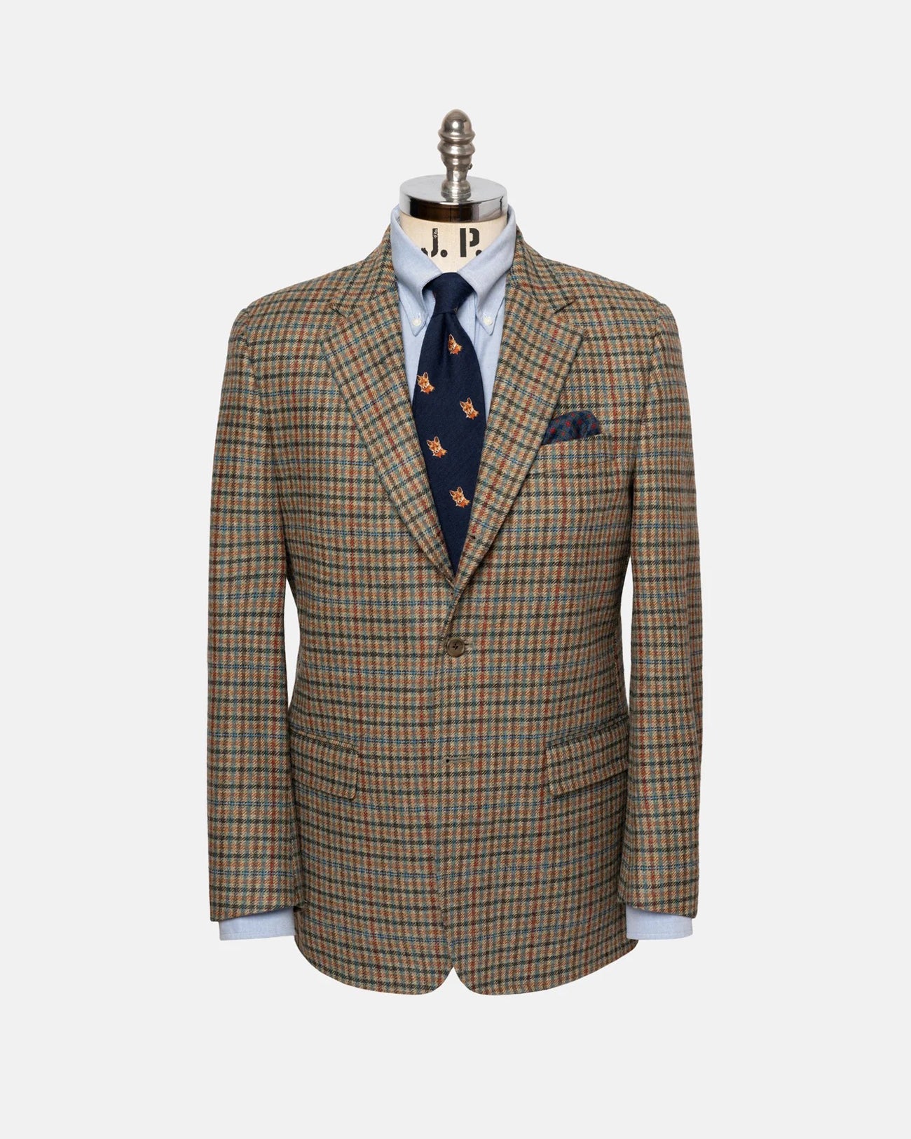 Made-in-Canada Tan, Blue & Rust Tattersall Sport Coat