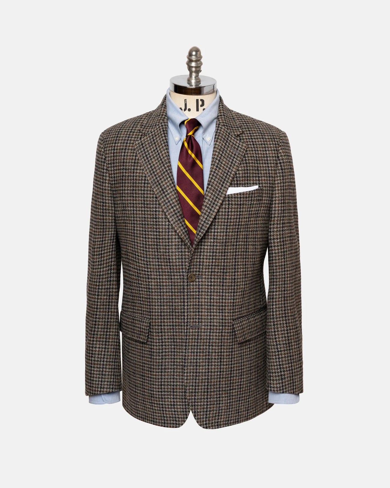 Made-in-Canada Grey, Blue & Brown District Check Sport Coat