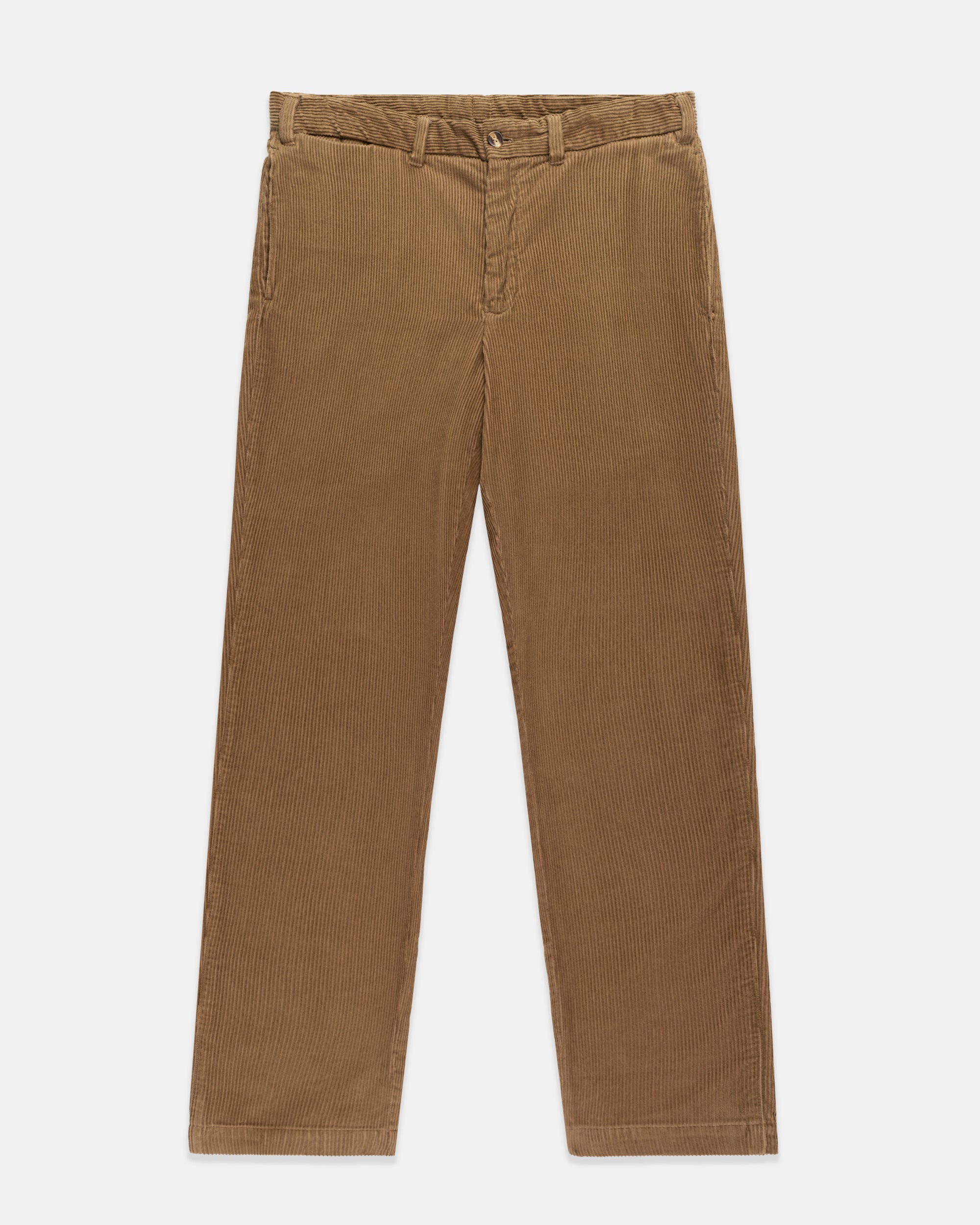 Tan Wide Wale Corduroy Trouser - Trim Fit