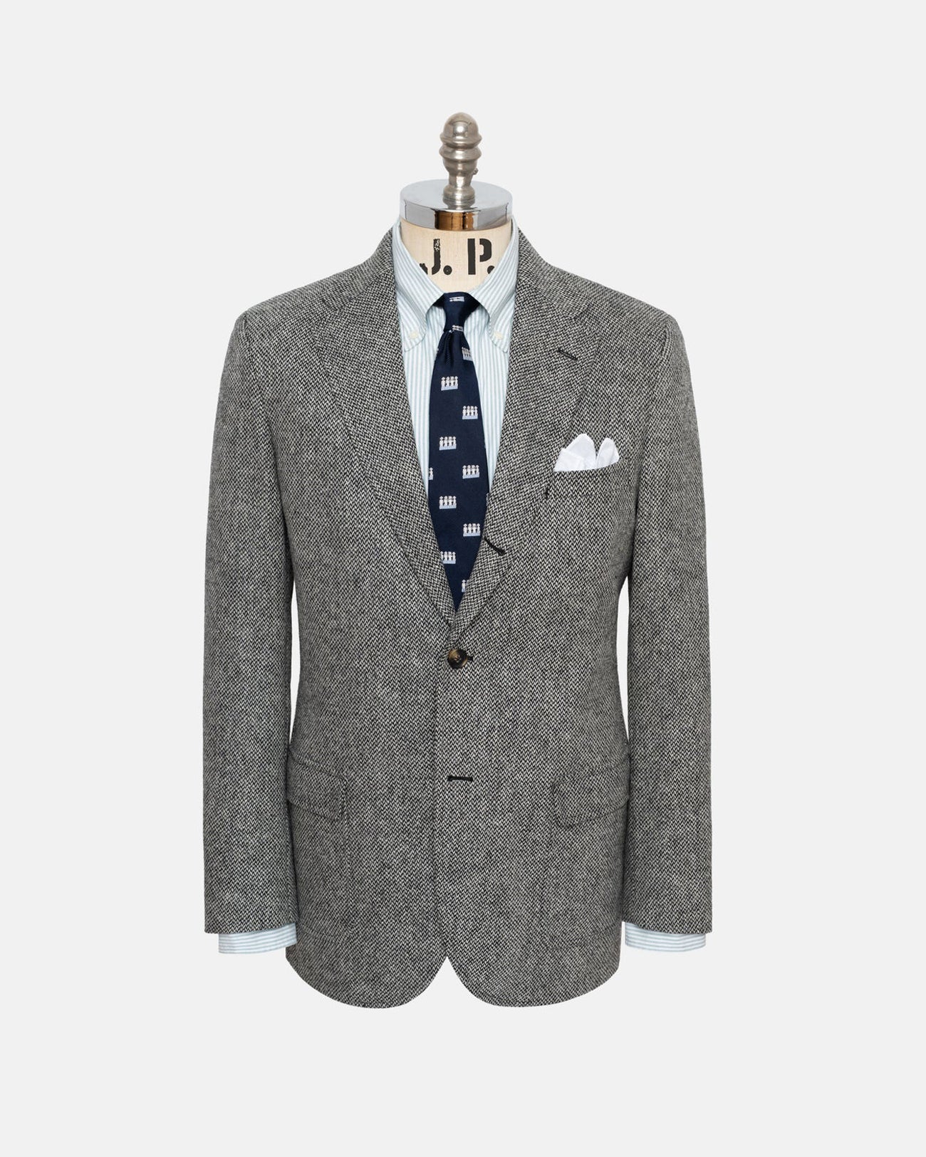 Black & White Crows Foot Wool Sport Coat - Trim Fit