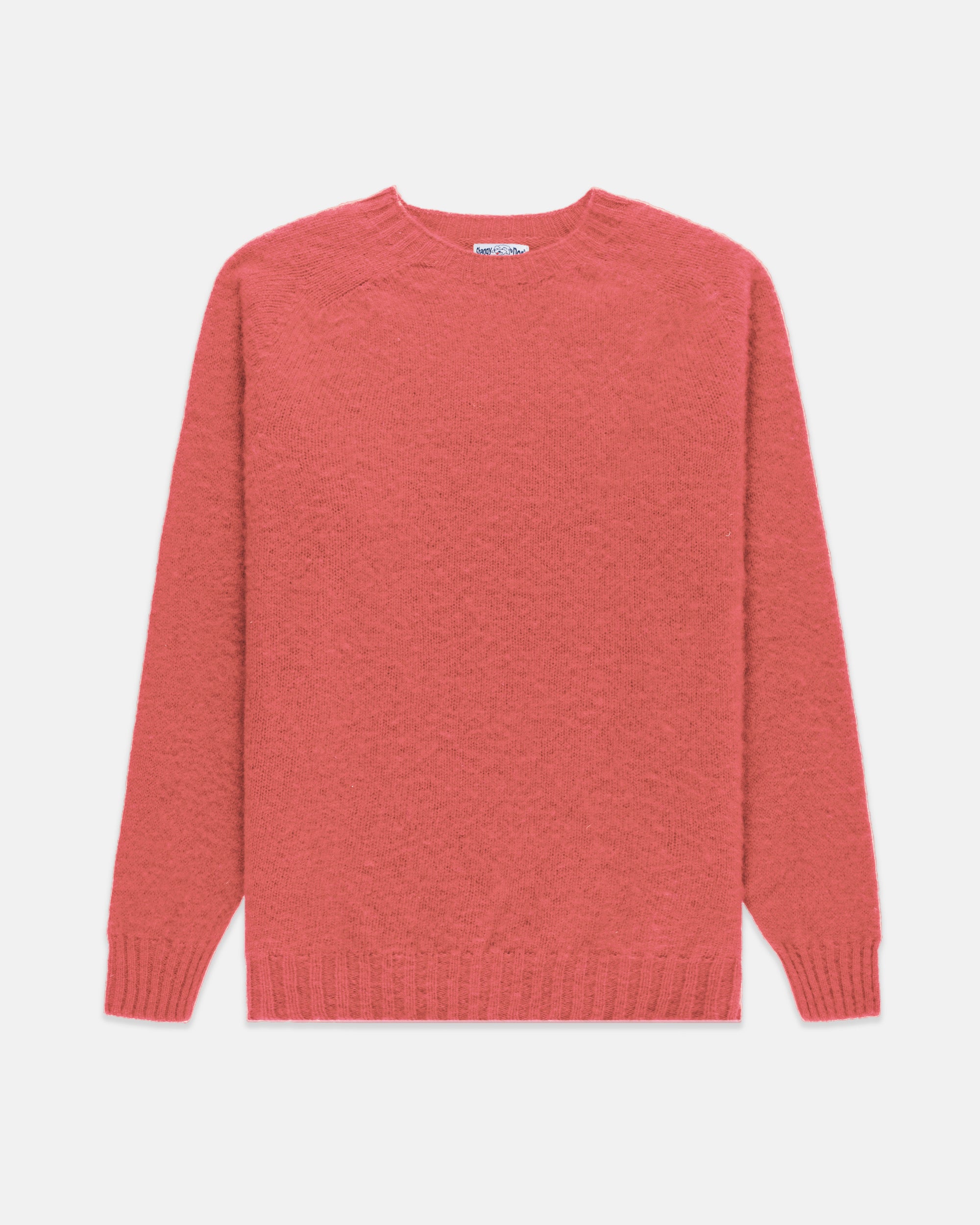 Made-in-Scotland Pink Shaggy Dog Sweater - Trim Fit