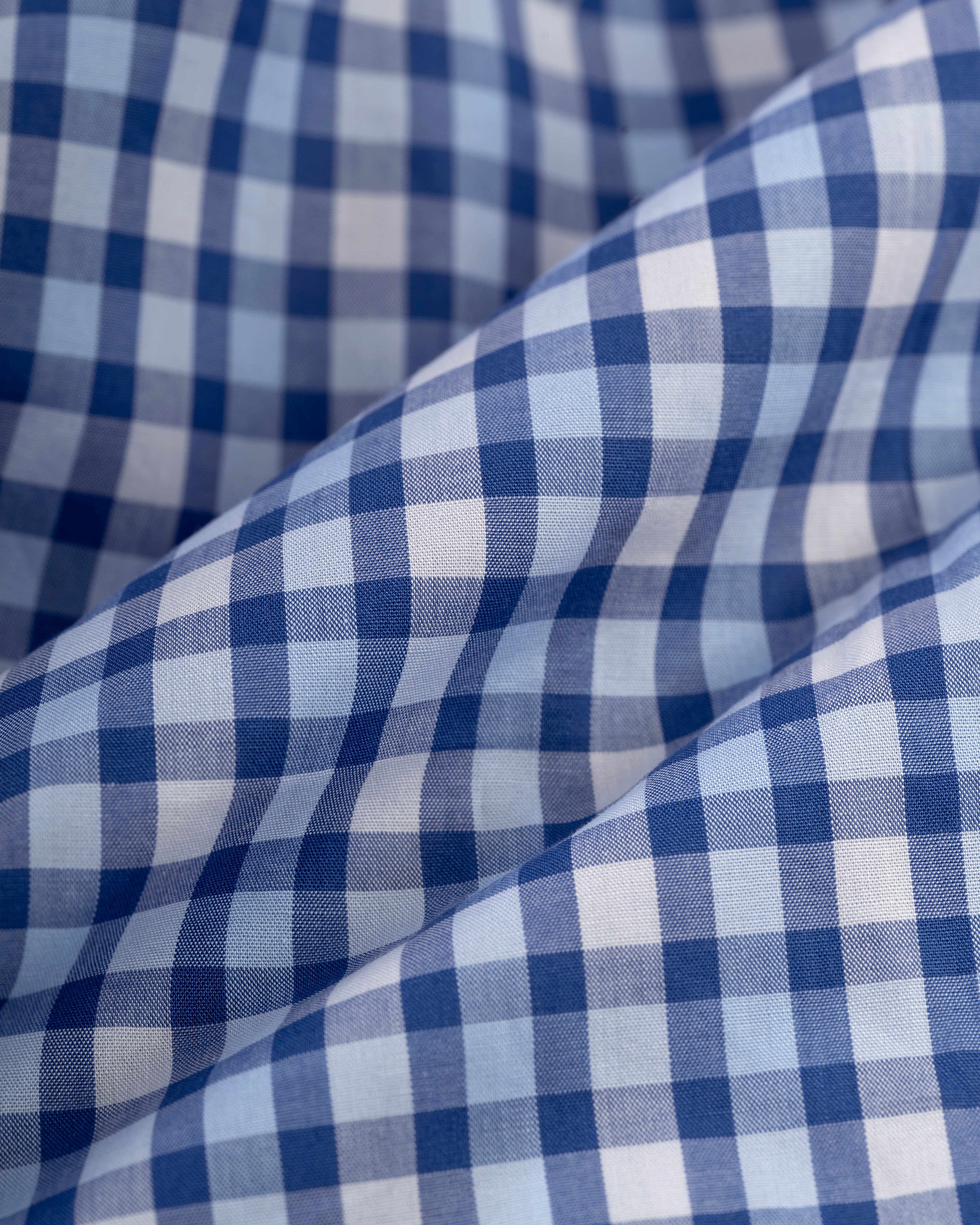 Made-in-USA Navy & Light Blue Check Sport Shirt - Classic Fit
