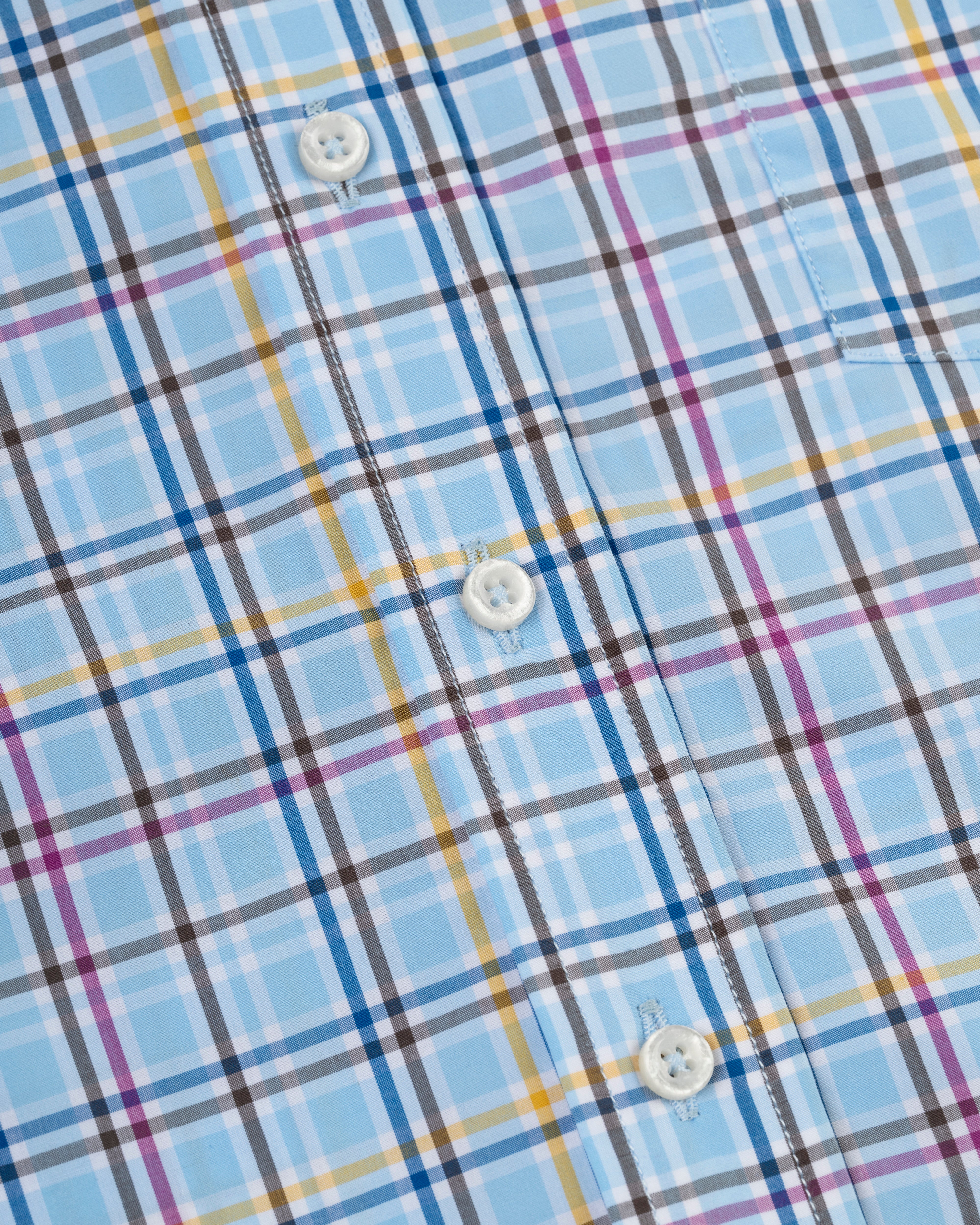 Blue Large Windowpane Button Down Sport Shirt - Classic Fit