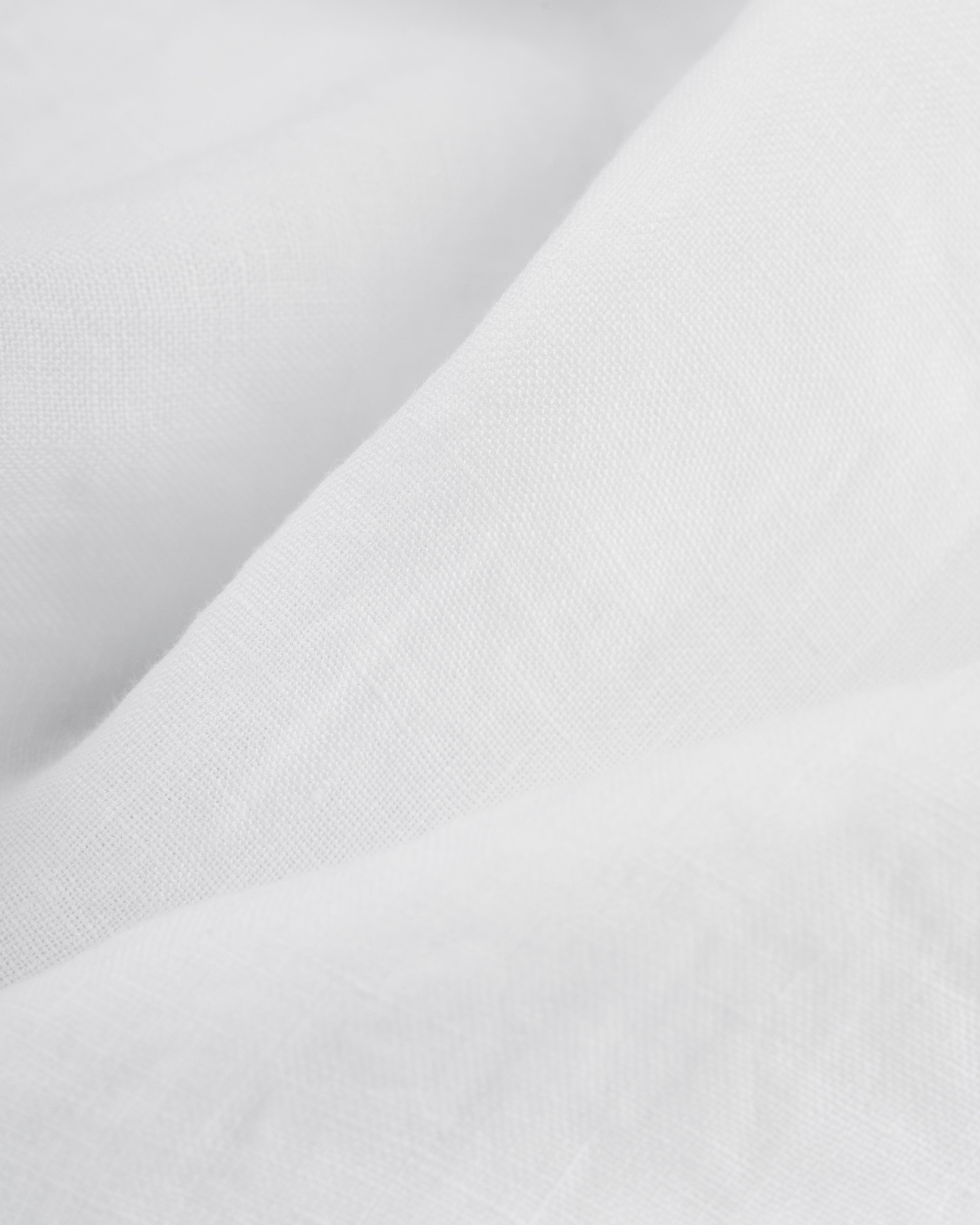 Solid White Linen Sport Shirt - Classic Fit