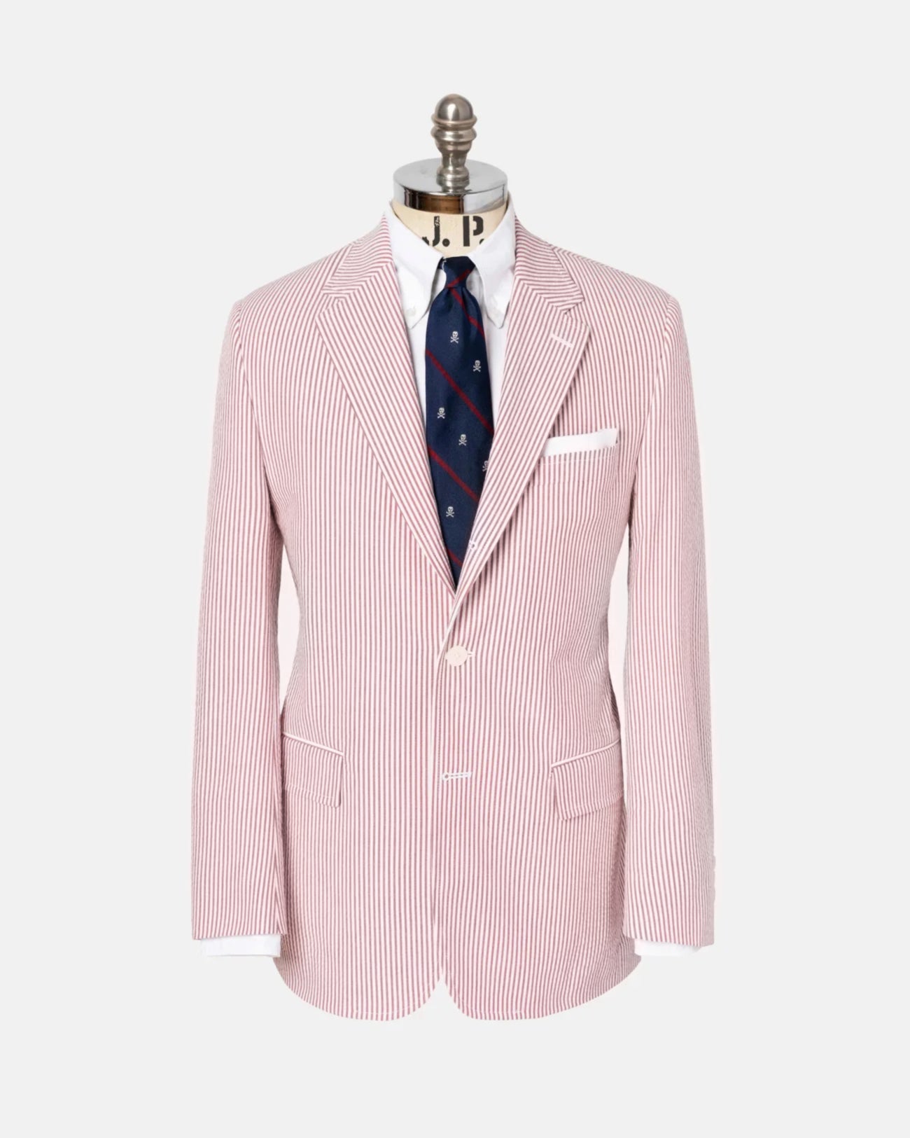 Made-in-Canada Red Stripe Cotton Seersucker Sport Coat