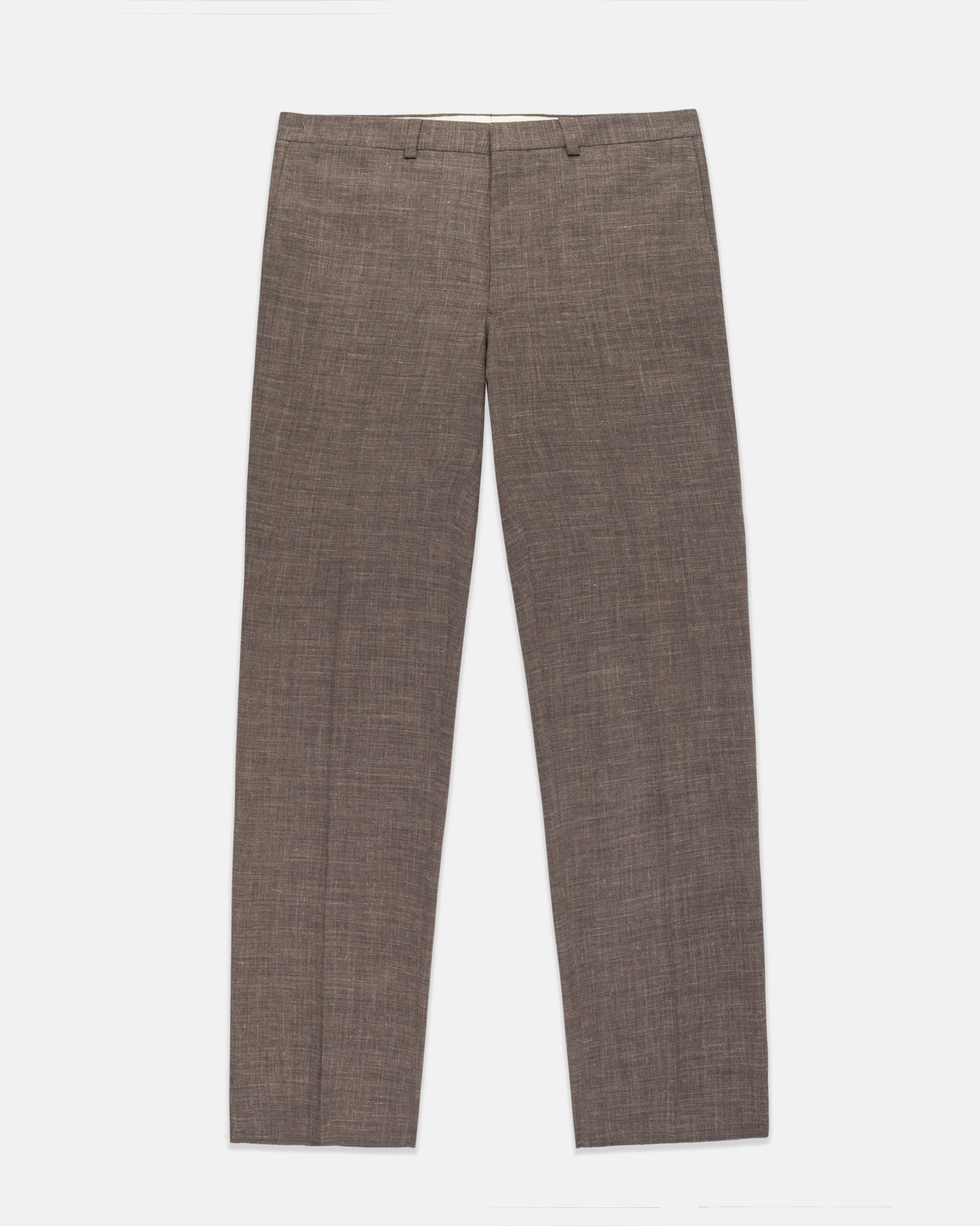 Made-in-Canada Brown Crash Linen Trousers