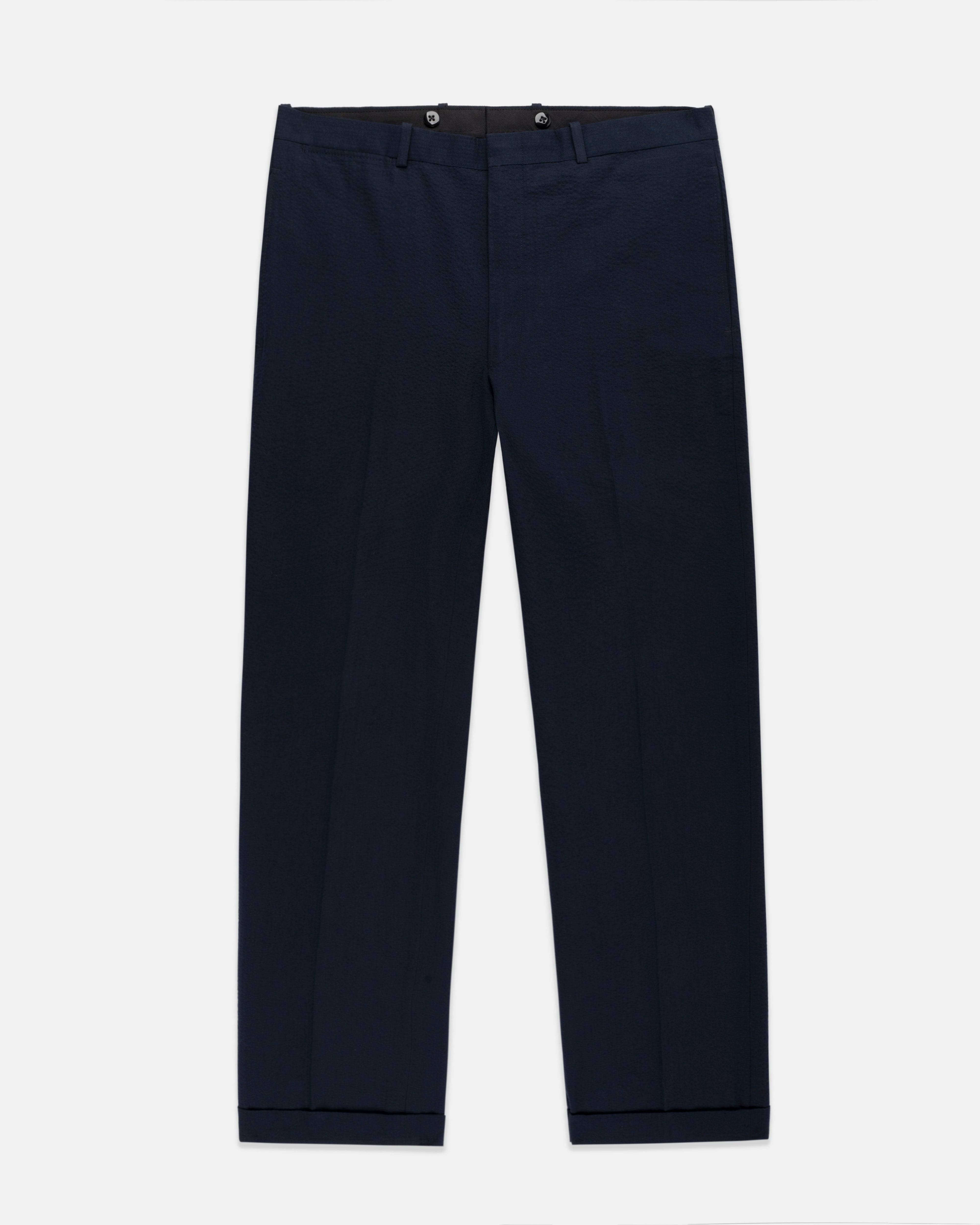 Made-in-Canada Navy Seersucker Trousers