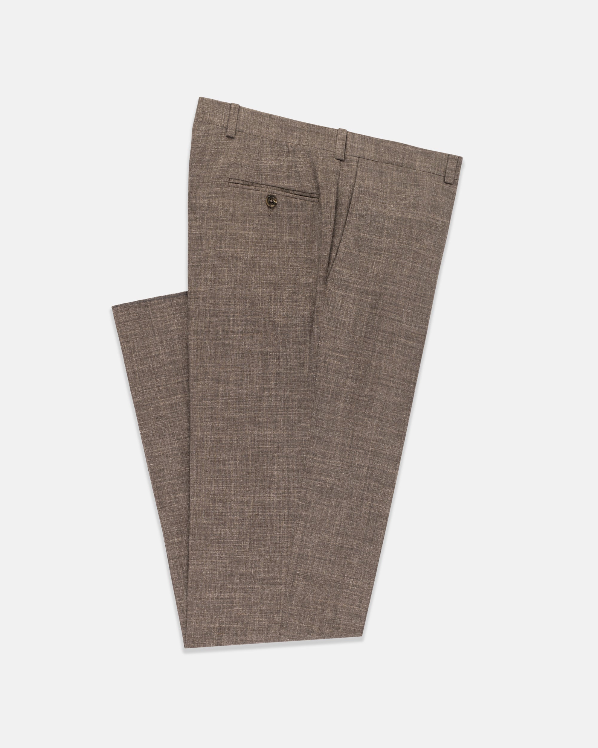 Made-in-Canada Brown Crash Linen Trousers