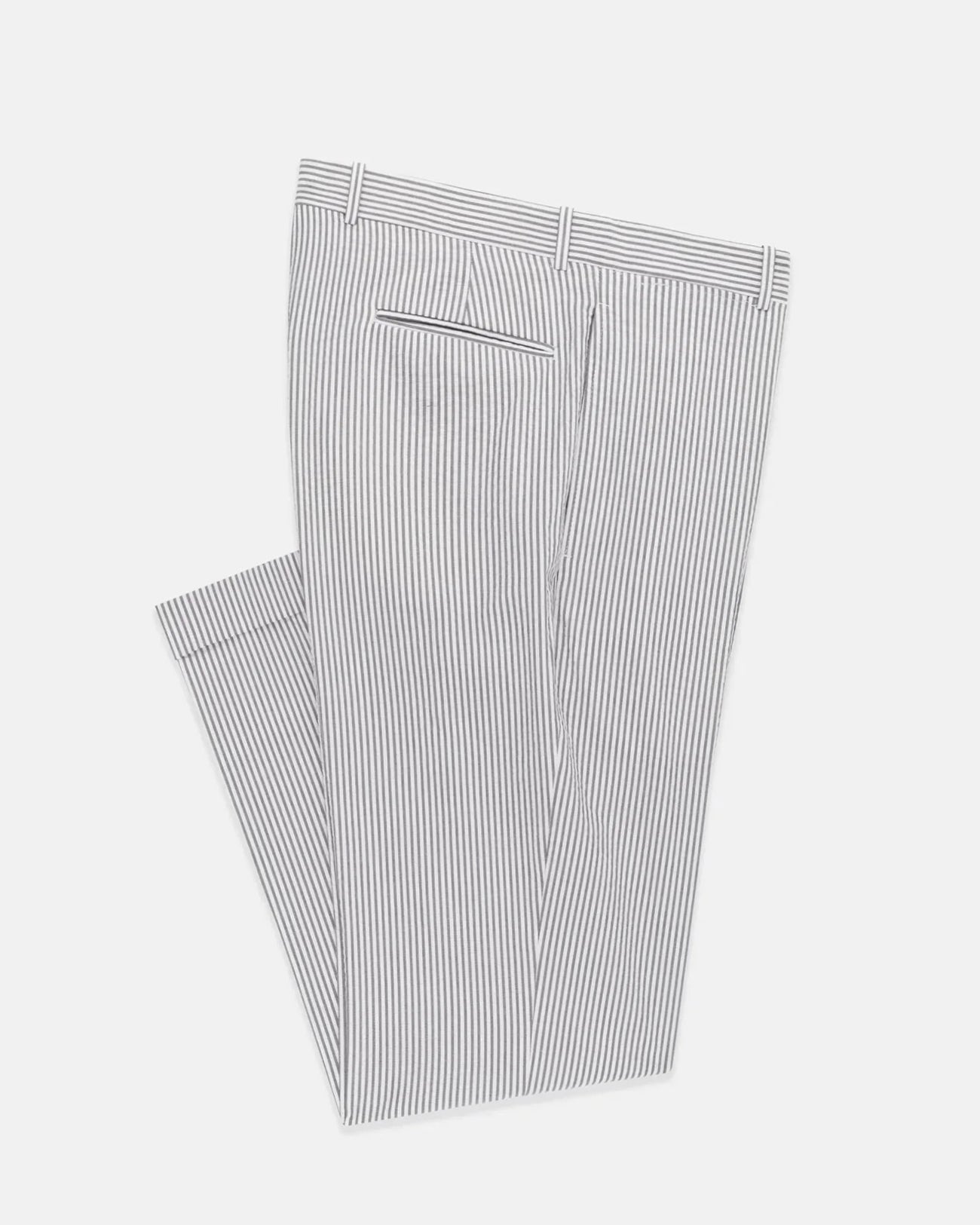 Made-in-Canada Grey Stripe Seersucker Trouser