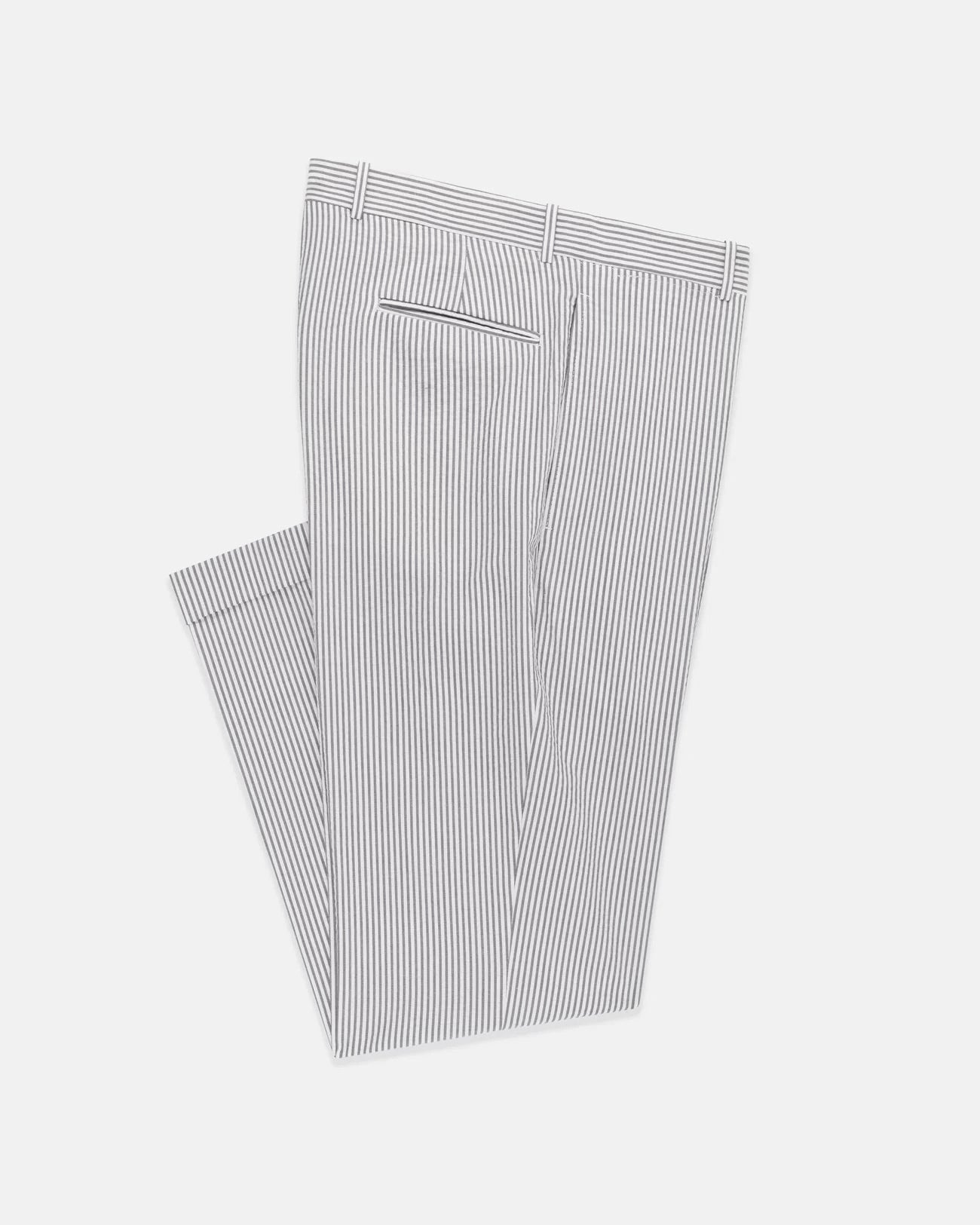 Made-in-Canada Grey Stripe Seersucker Trouser
