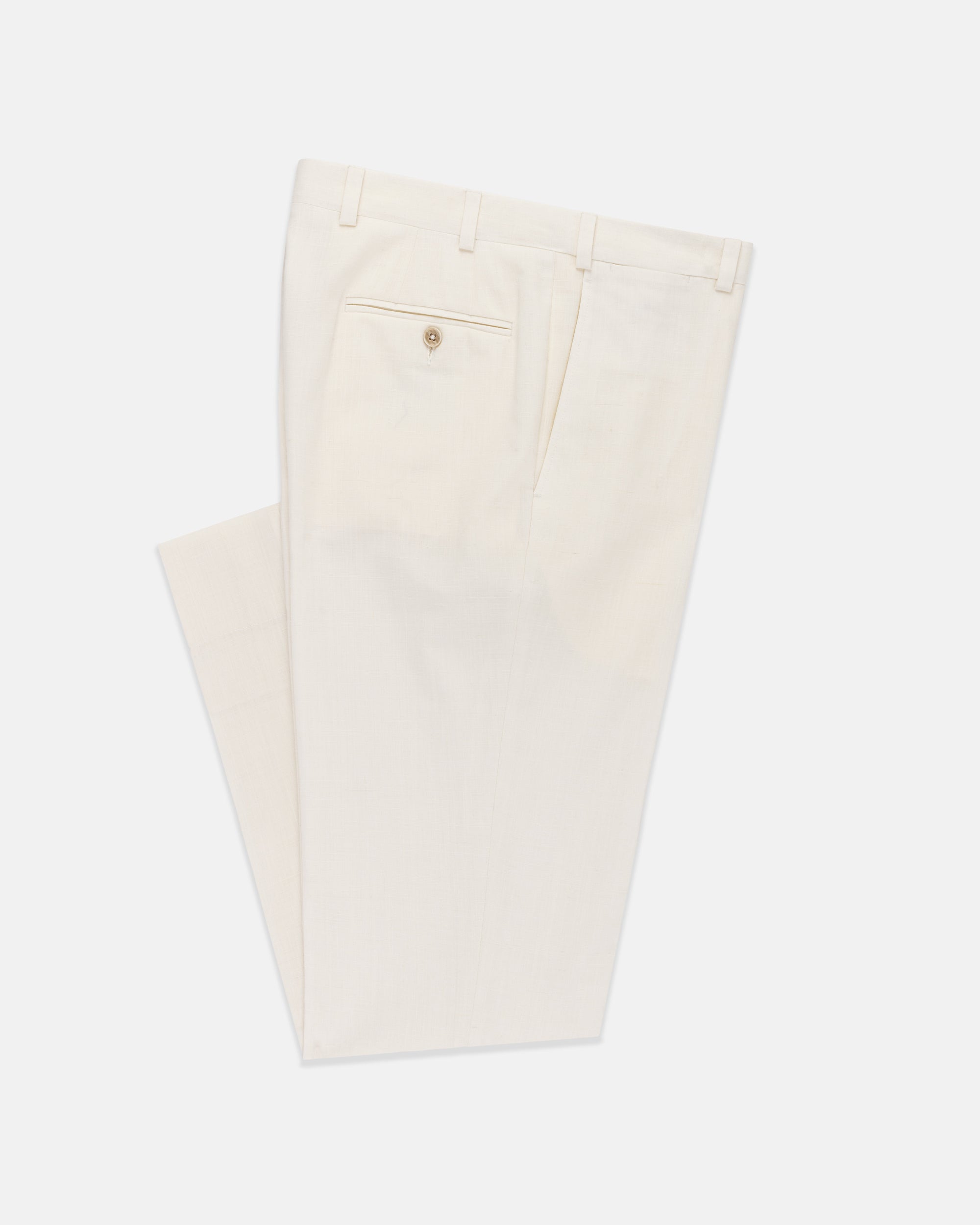 Made-in-Canada White Crash Linen Trousers