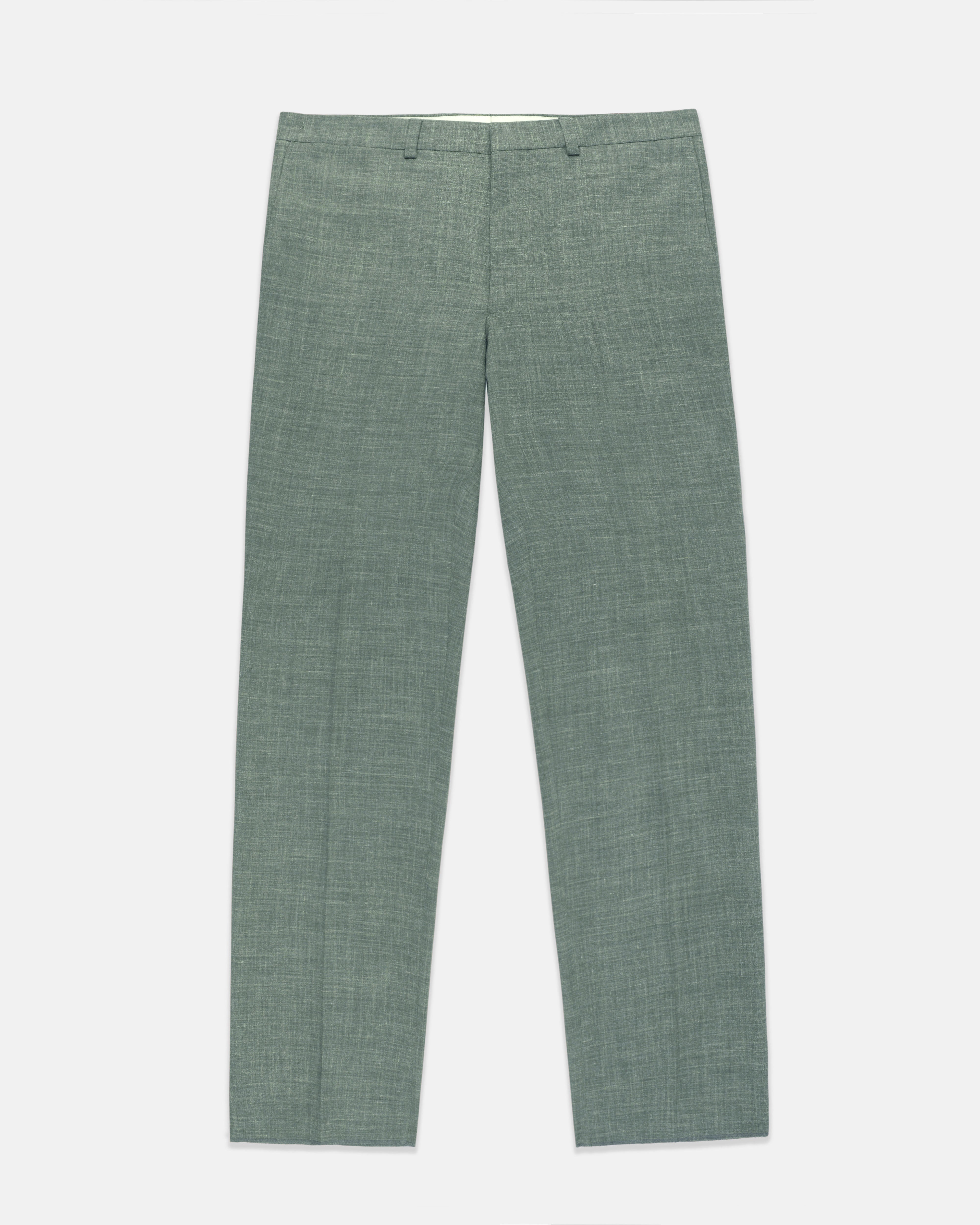Made-in-Canada Dark Green Crash Linen Trousers