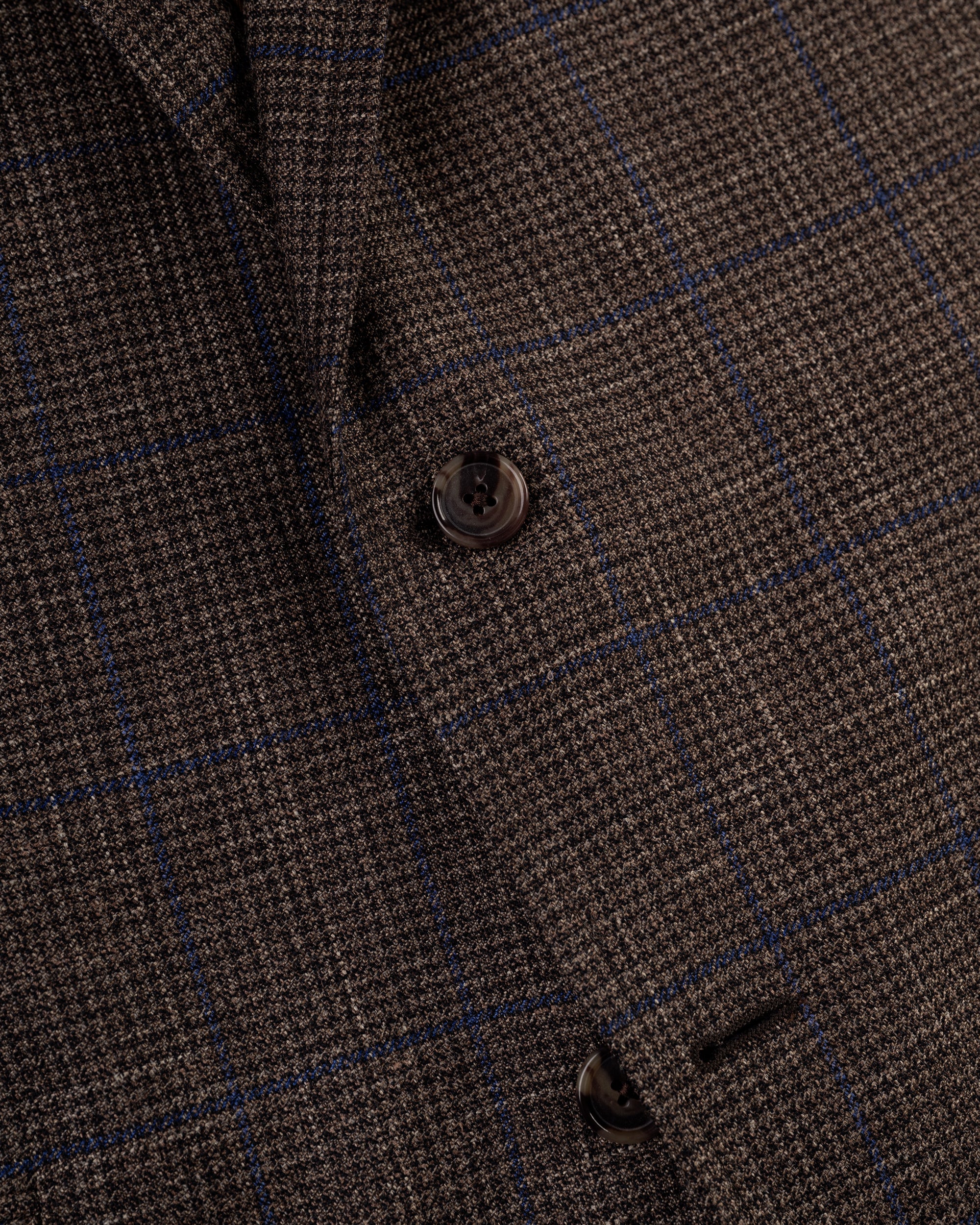 Made-in-USA Grey & Brown Plaid Wool/Linen Sport Coat