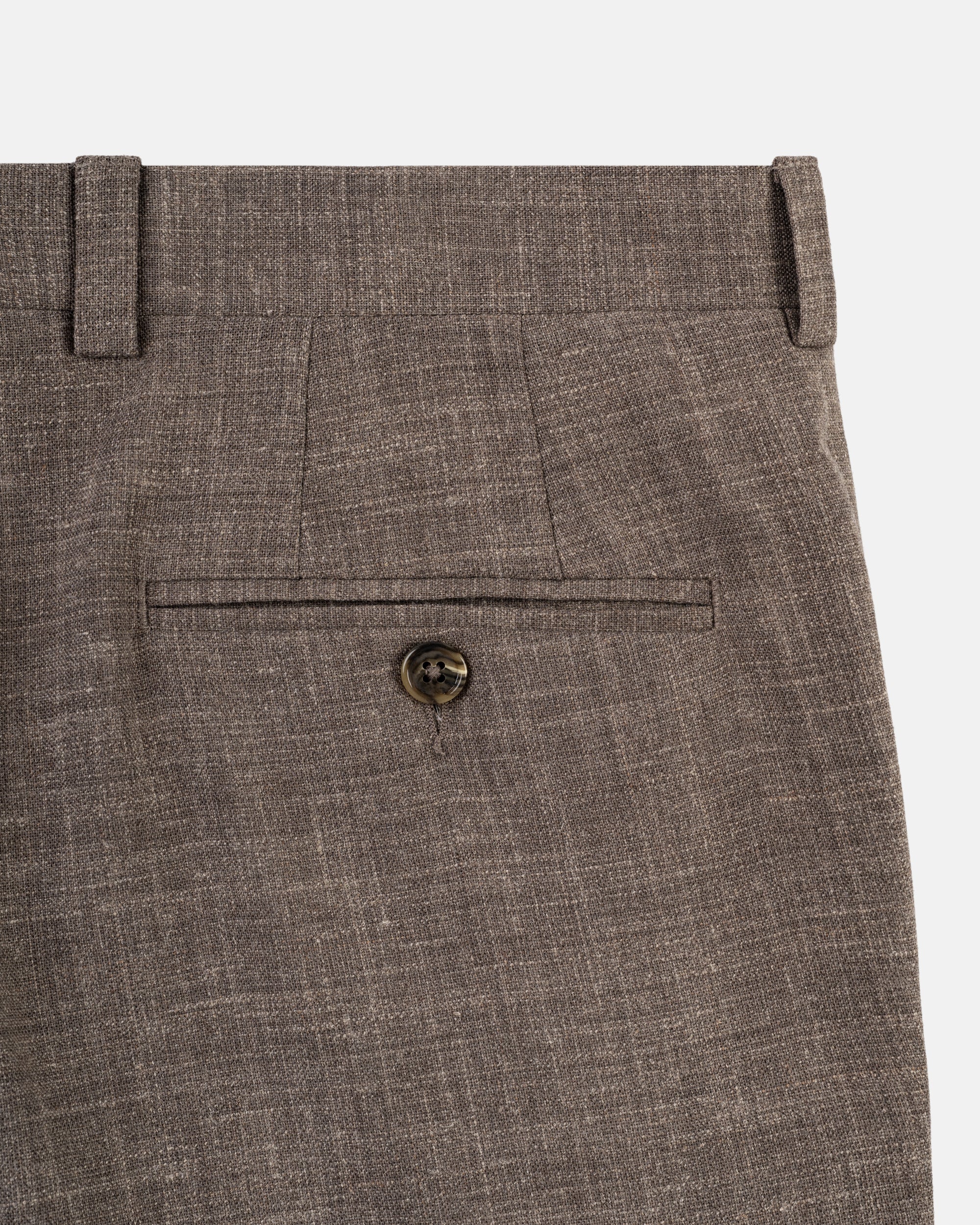 Made-in-Canada Brown Crash Linen Trousers