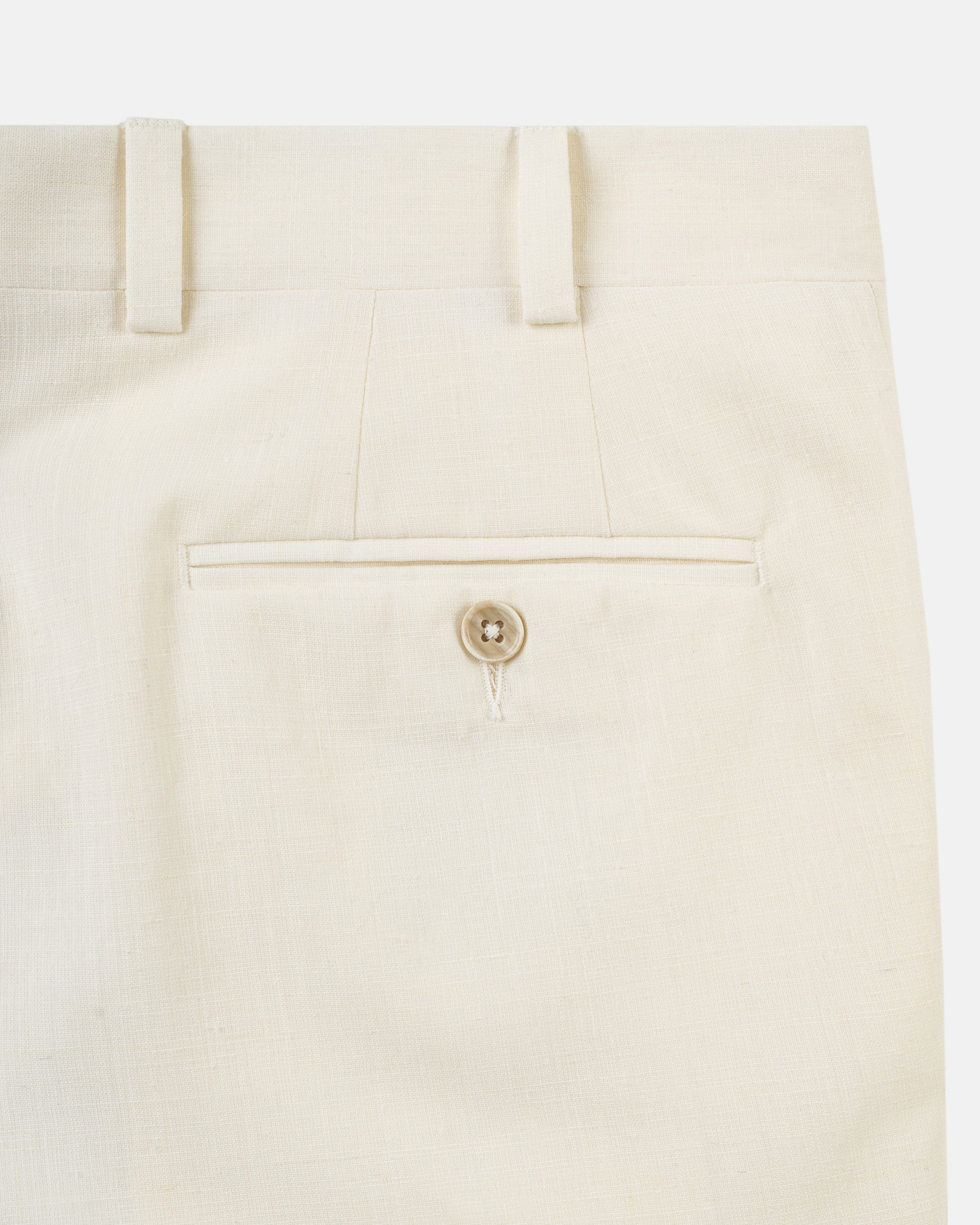 Made-in-Canada White Crash Linen Trousers