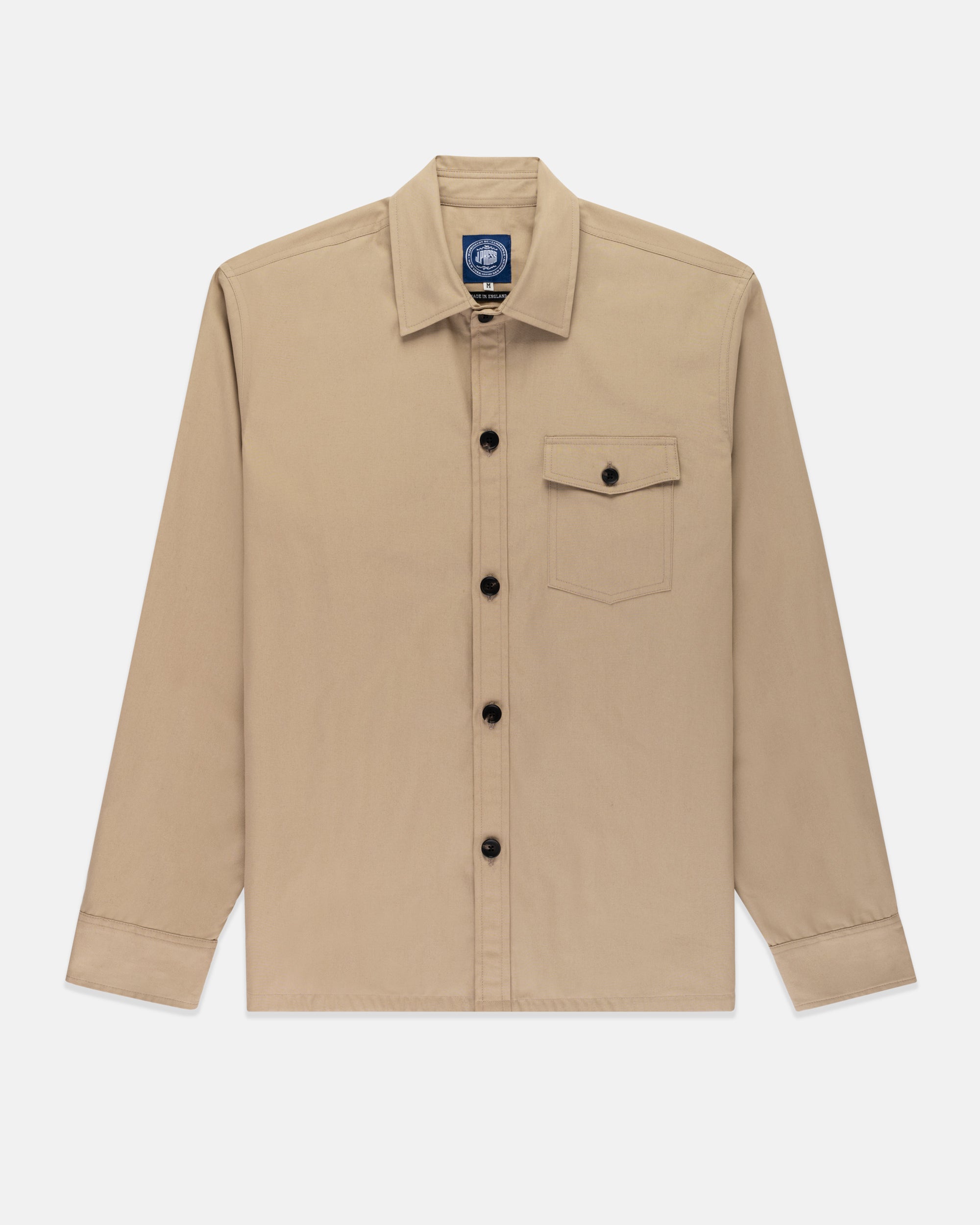 Made-in-England Khaki Drywax Cotton Overshirt