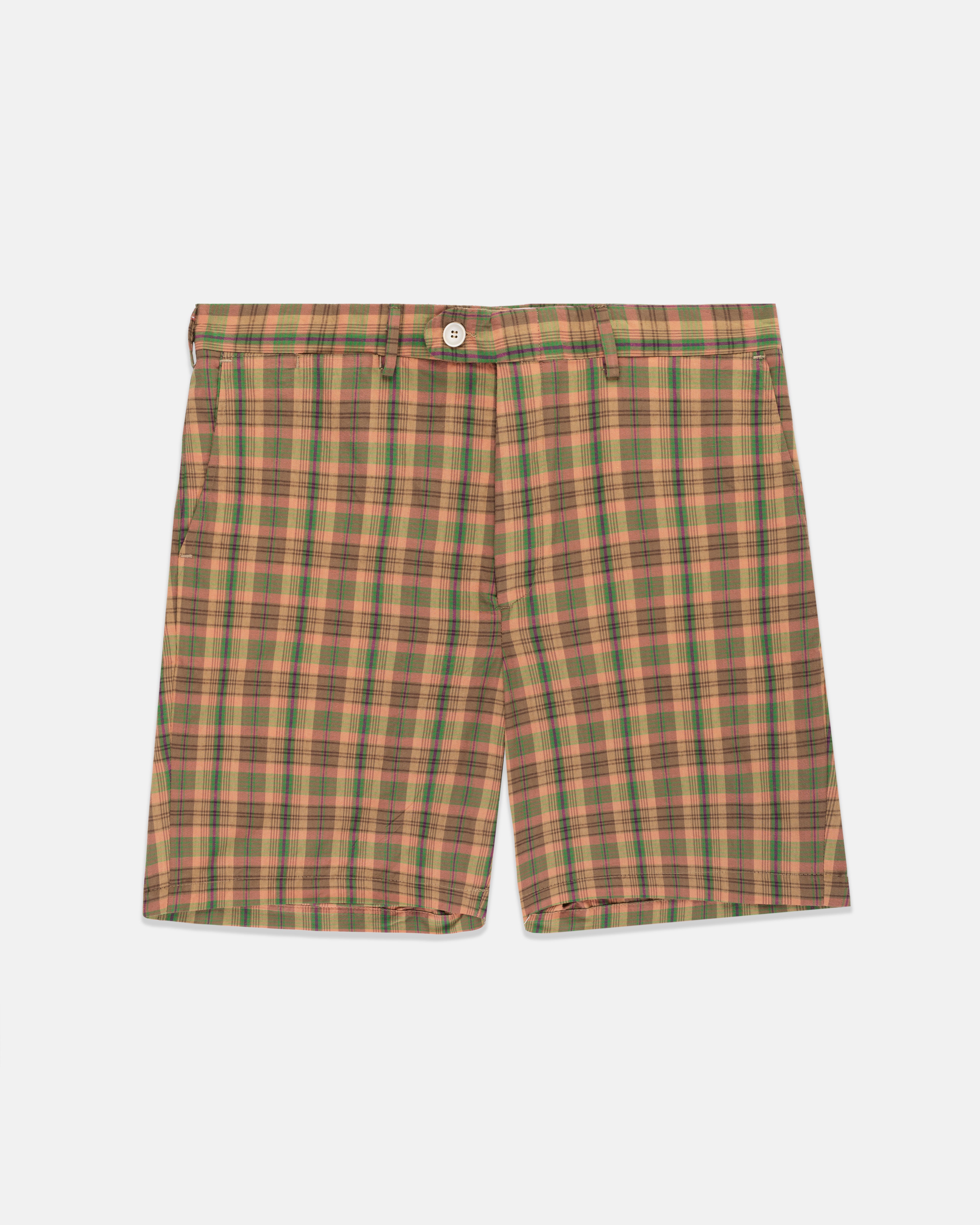 Made-in-USA Olive Madras Shorts