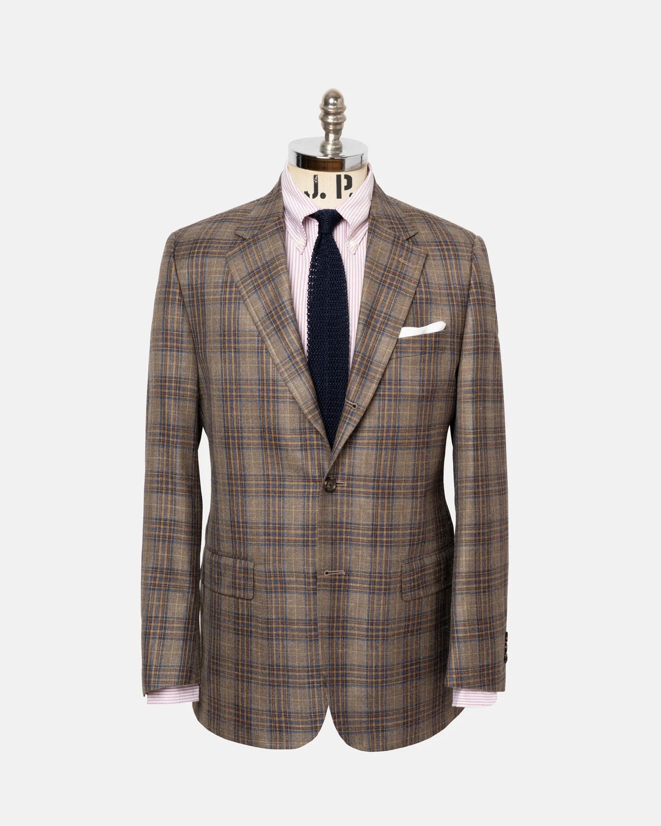 Made-in-Canada Light Brown Plaid Wool/Linen Sport Coat