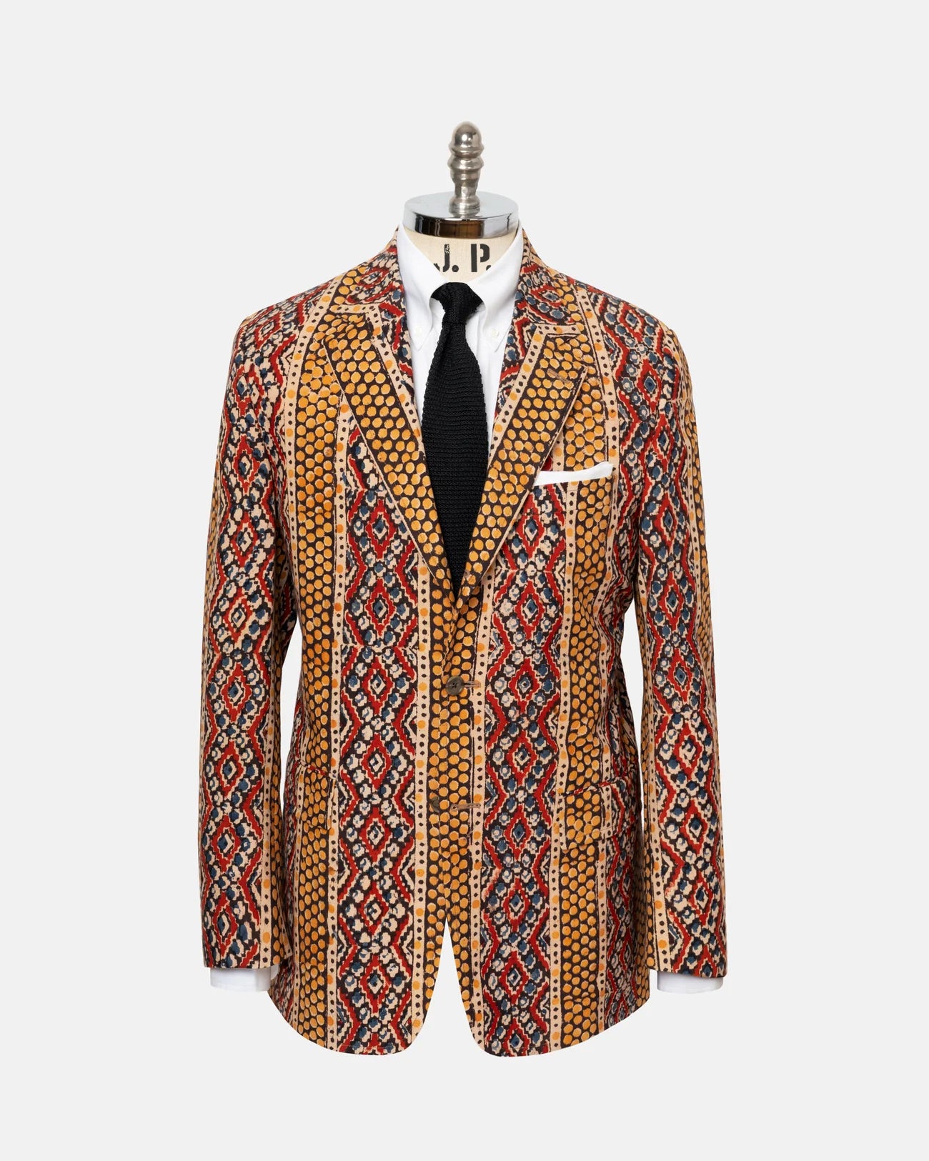 Made-in-Canada Rust, Red & Brown Batik Print Authentic Madras Sport Coat