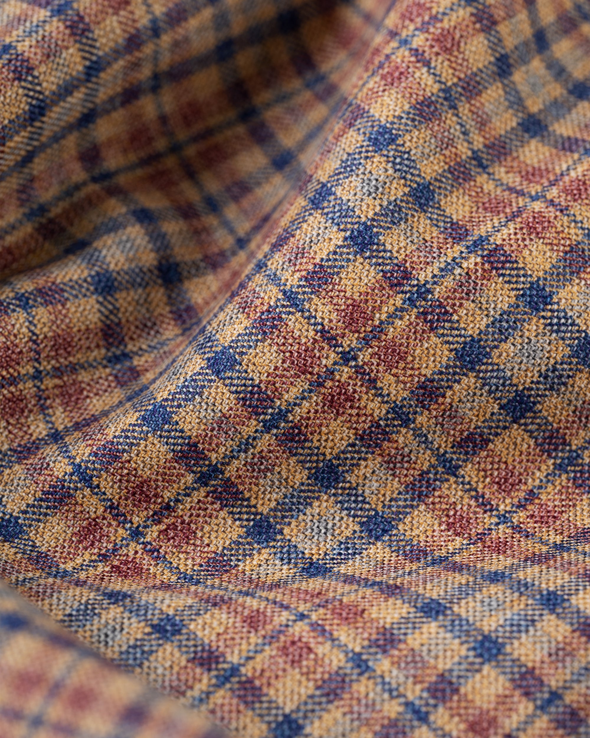 Made-in-Canada Rust & Blue Check Wool Coat