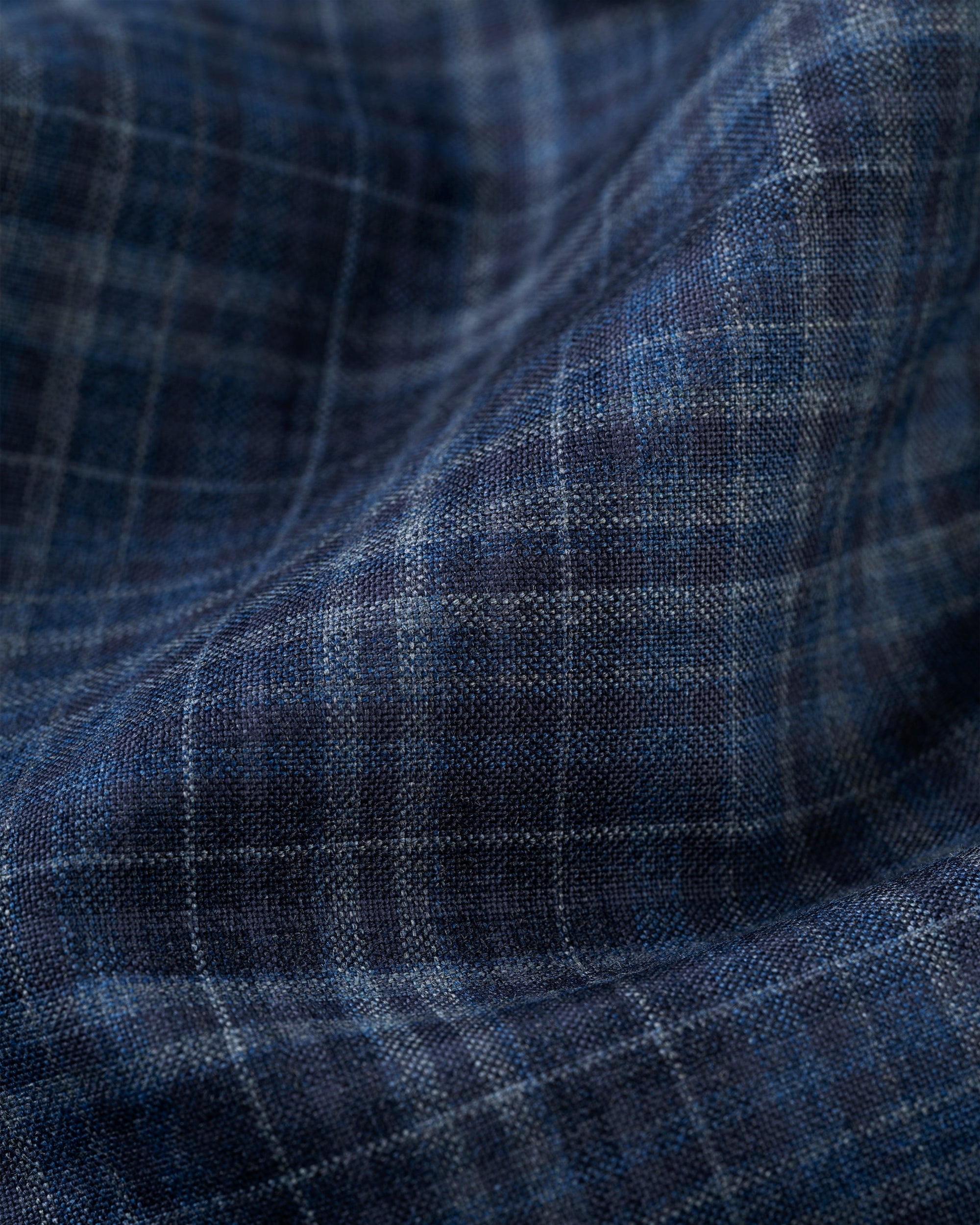 Made-in-Canada Medium Blue & Grey Plaid Wool Sport Coat